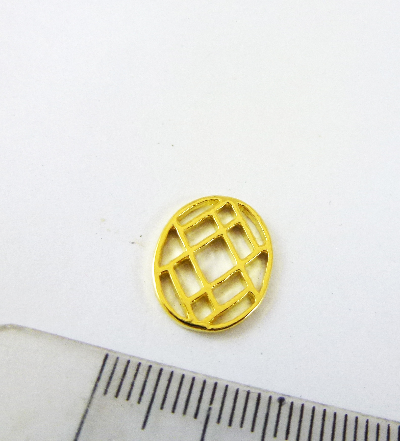 15X7mm合金鍍金鏤空菱格紋橢圓片