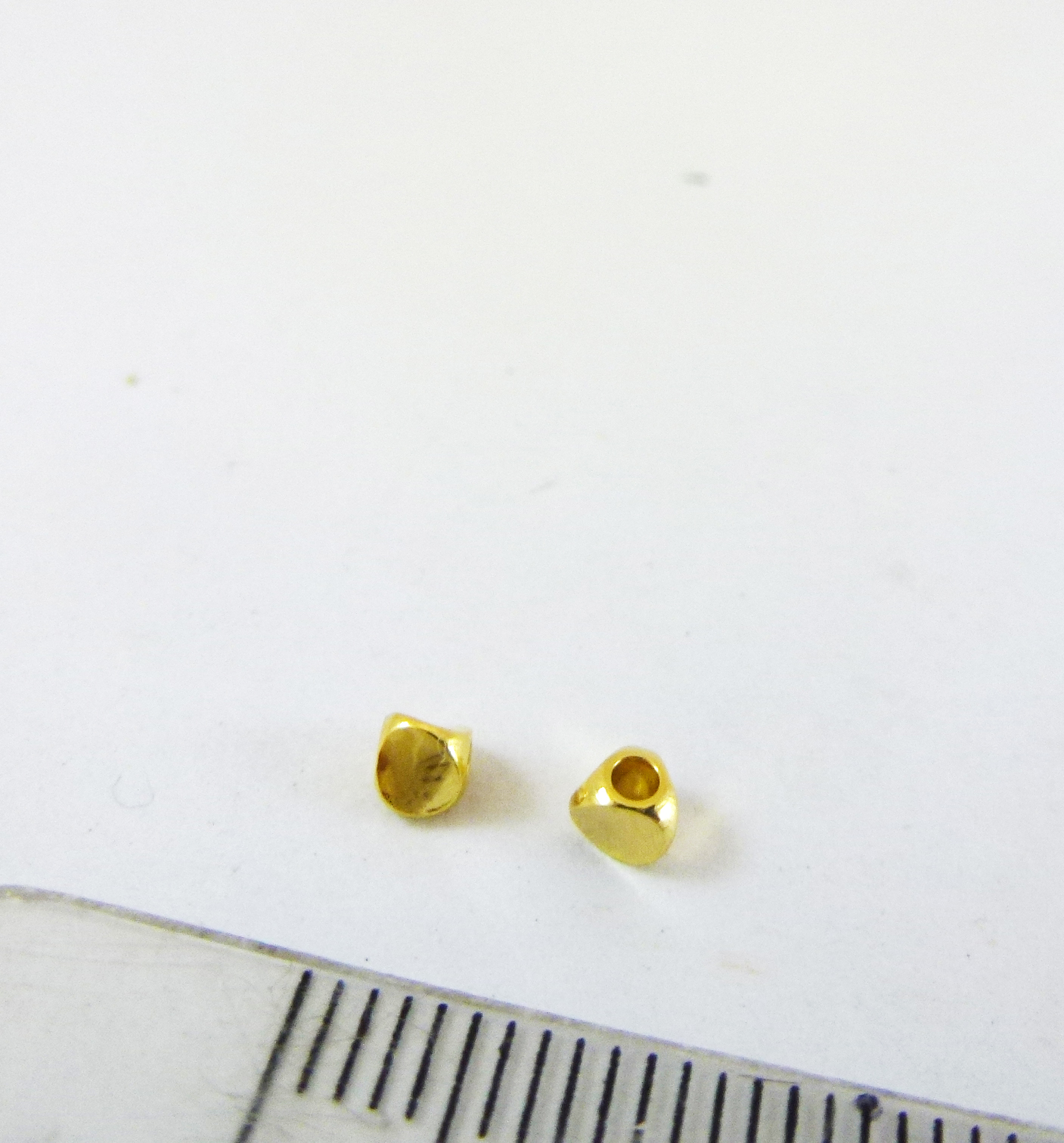 3mm銅鍍金平切三面珠