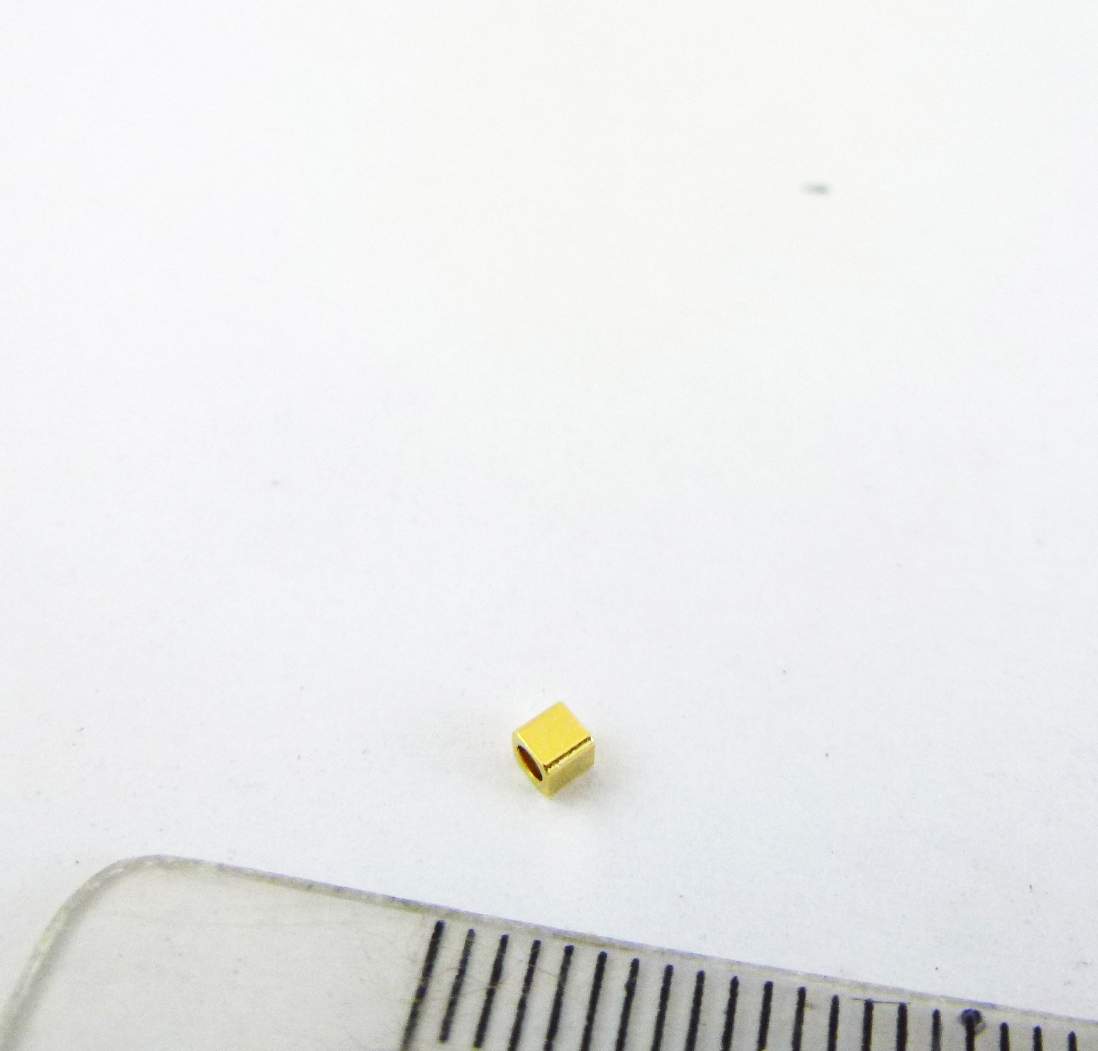 3mm銅鍍金正方體珠