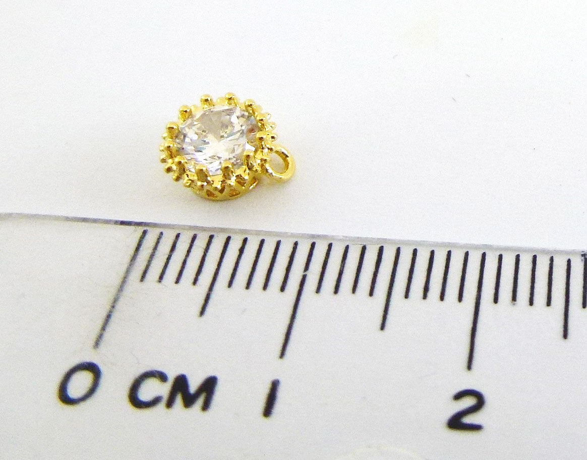 銅鍍金色單孔皇冠形底座單鑽