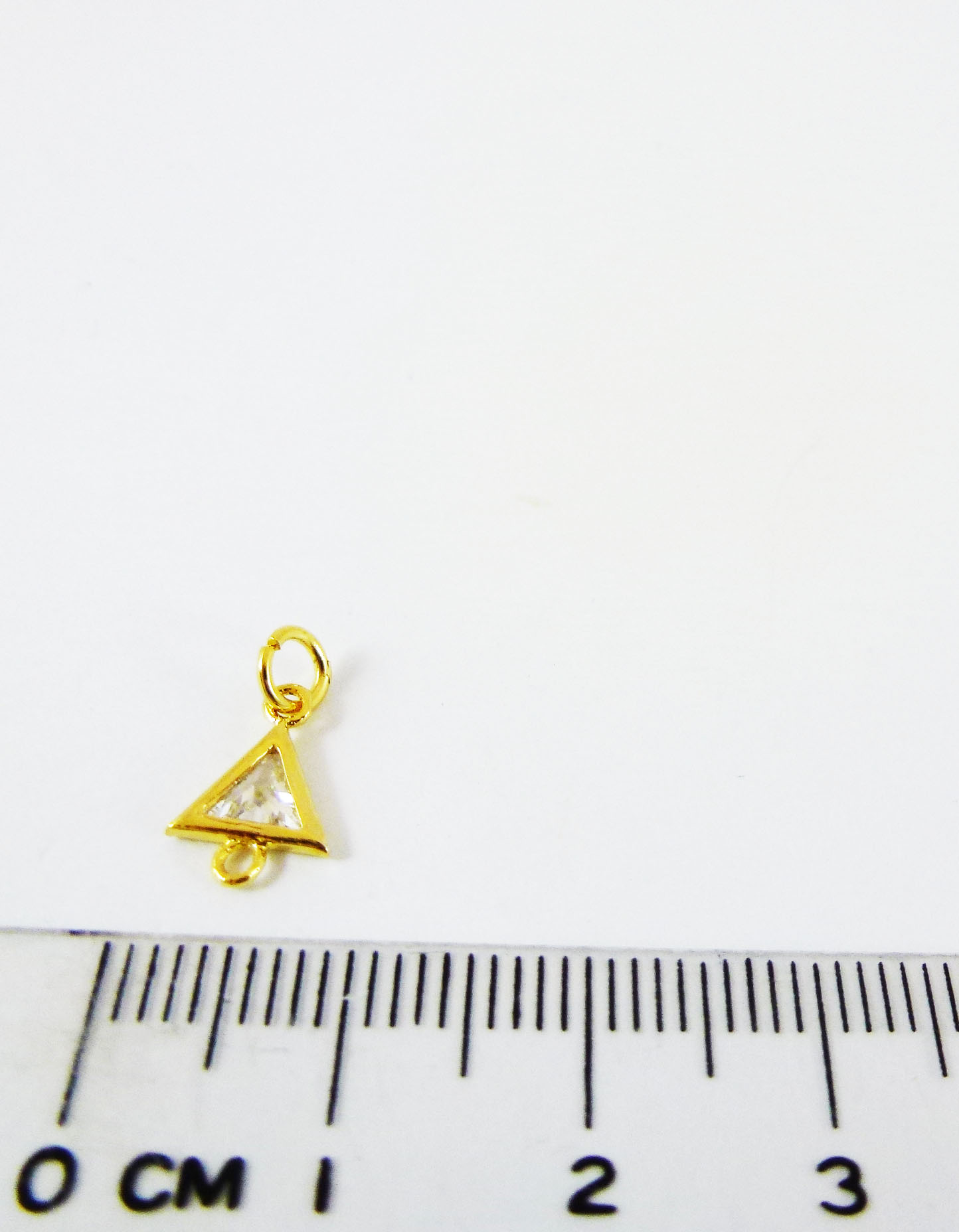 6MM銅鍍金色雙孔三角形鑽