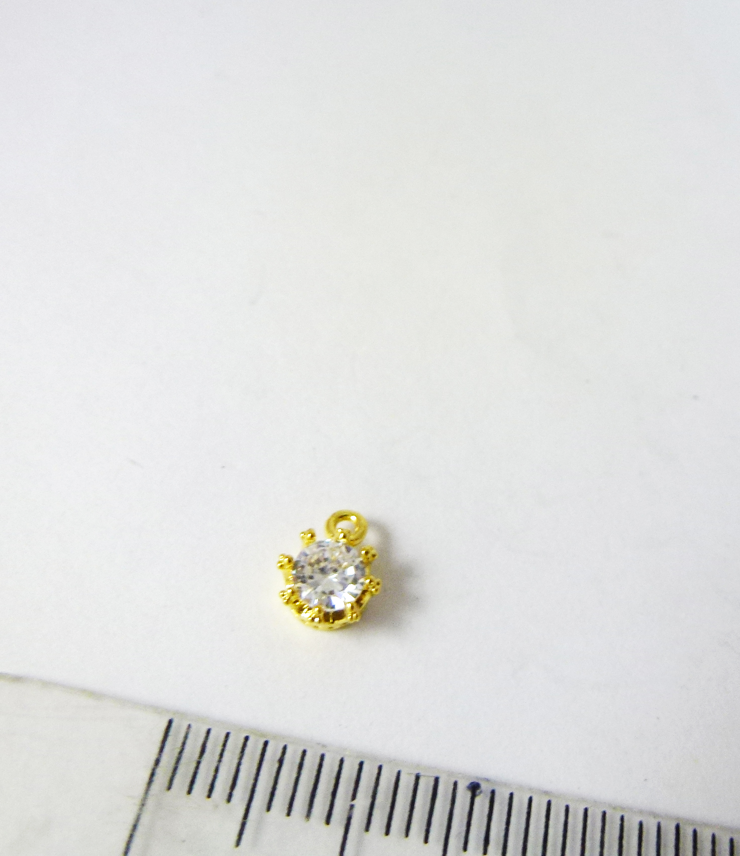 6mm銅鍍金色單孔皇冠形底座爪鑽
