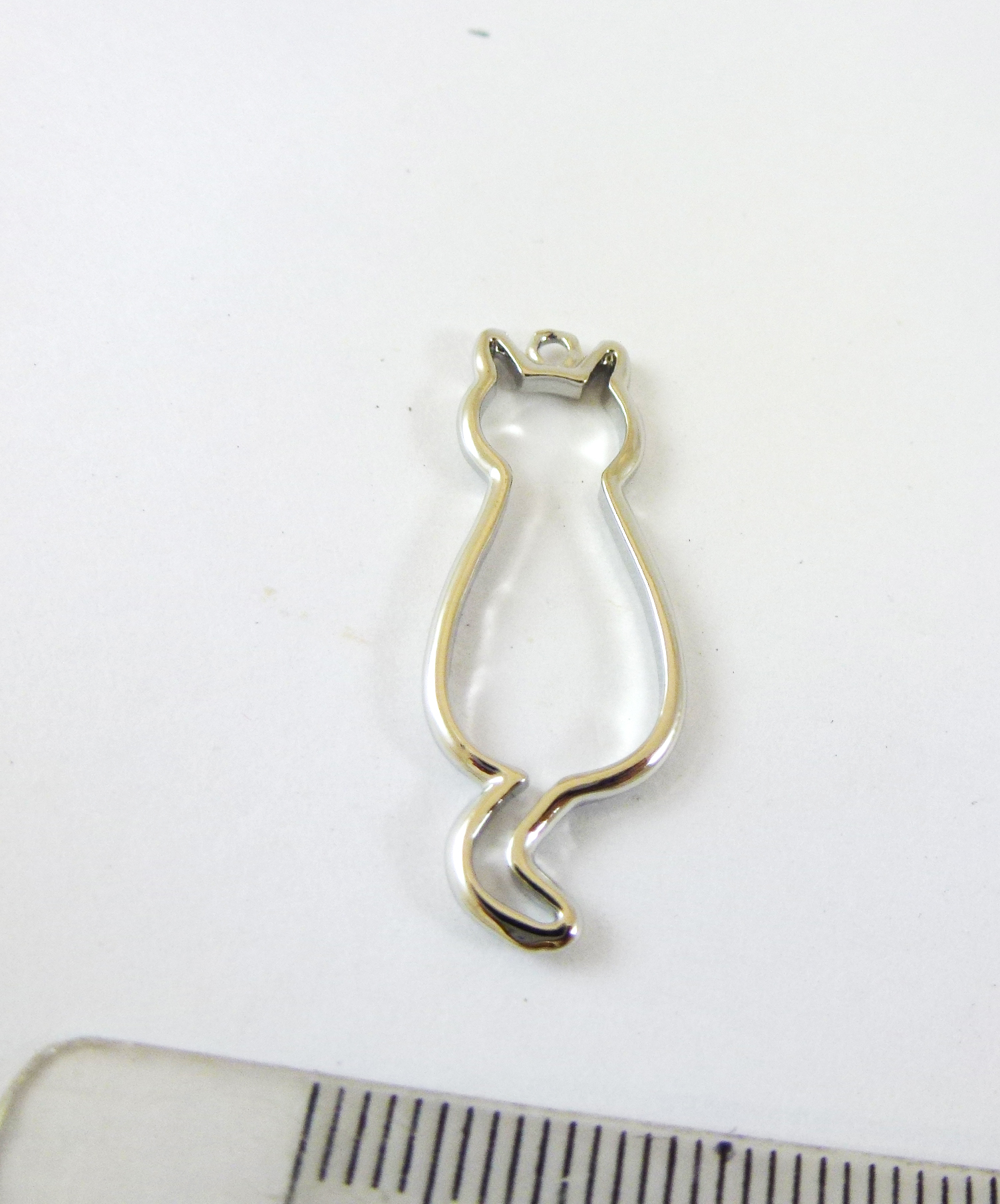 合金鍍白K單孔垂尾貓