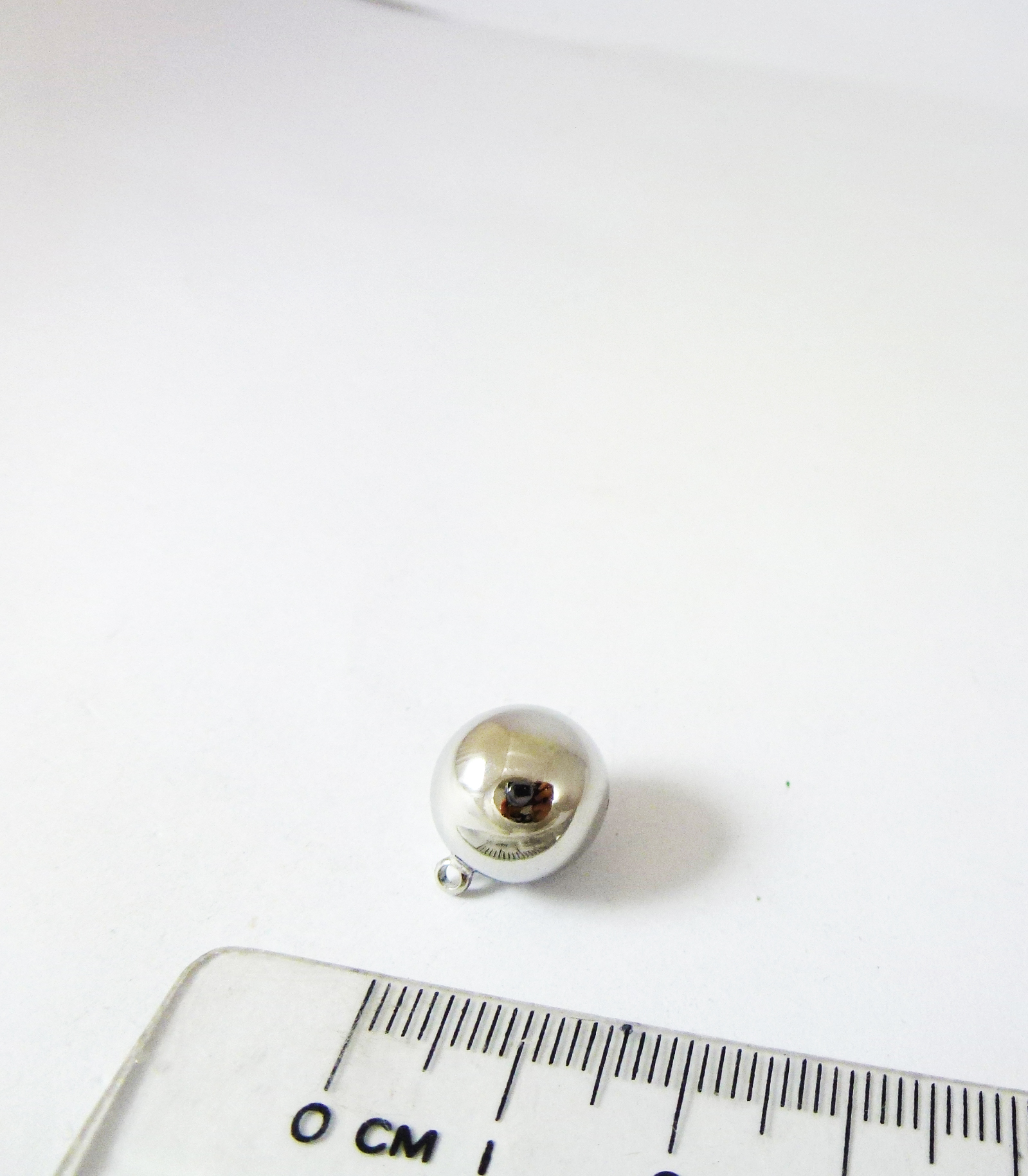 12mm銅鍍白K圓珠吊墜