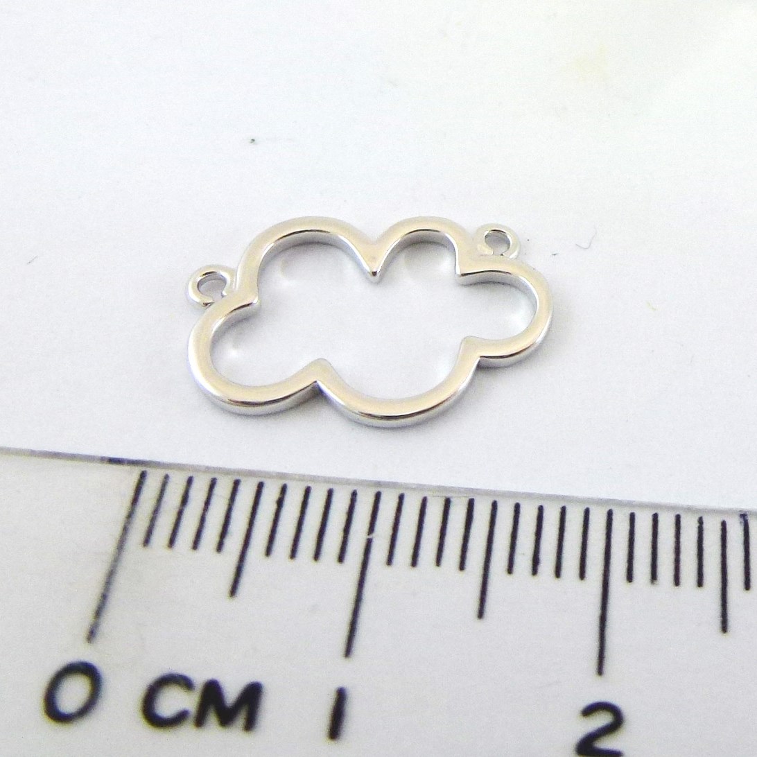 銅鍍正白K色雙孔雲朵