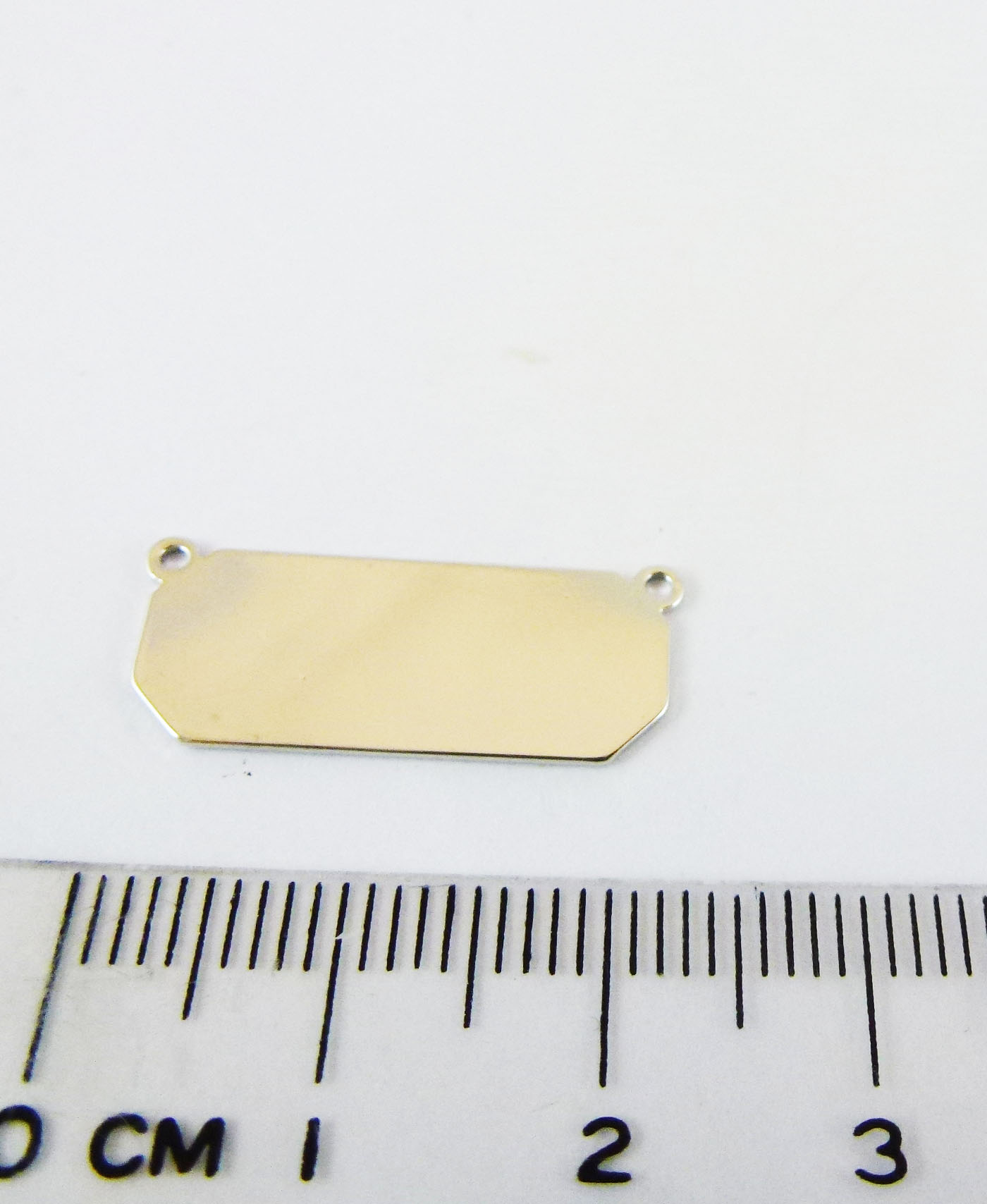 銅鍍正白K雙孔八邊形-22mm