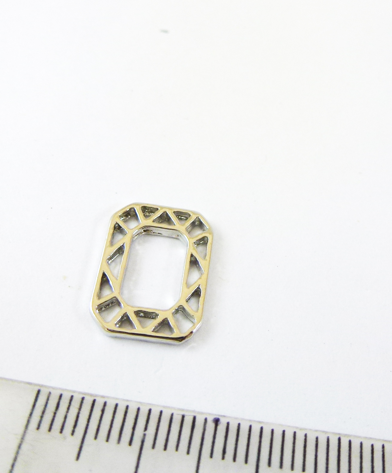 15x11mm合金鍍白K邊框鏤空方形