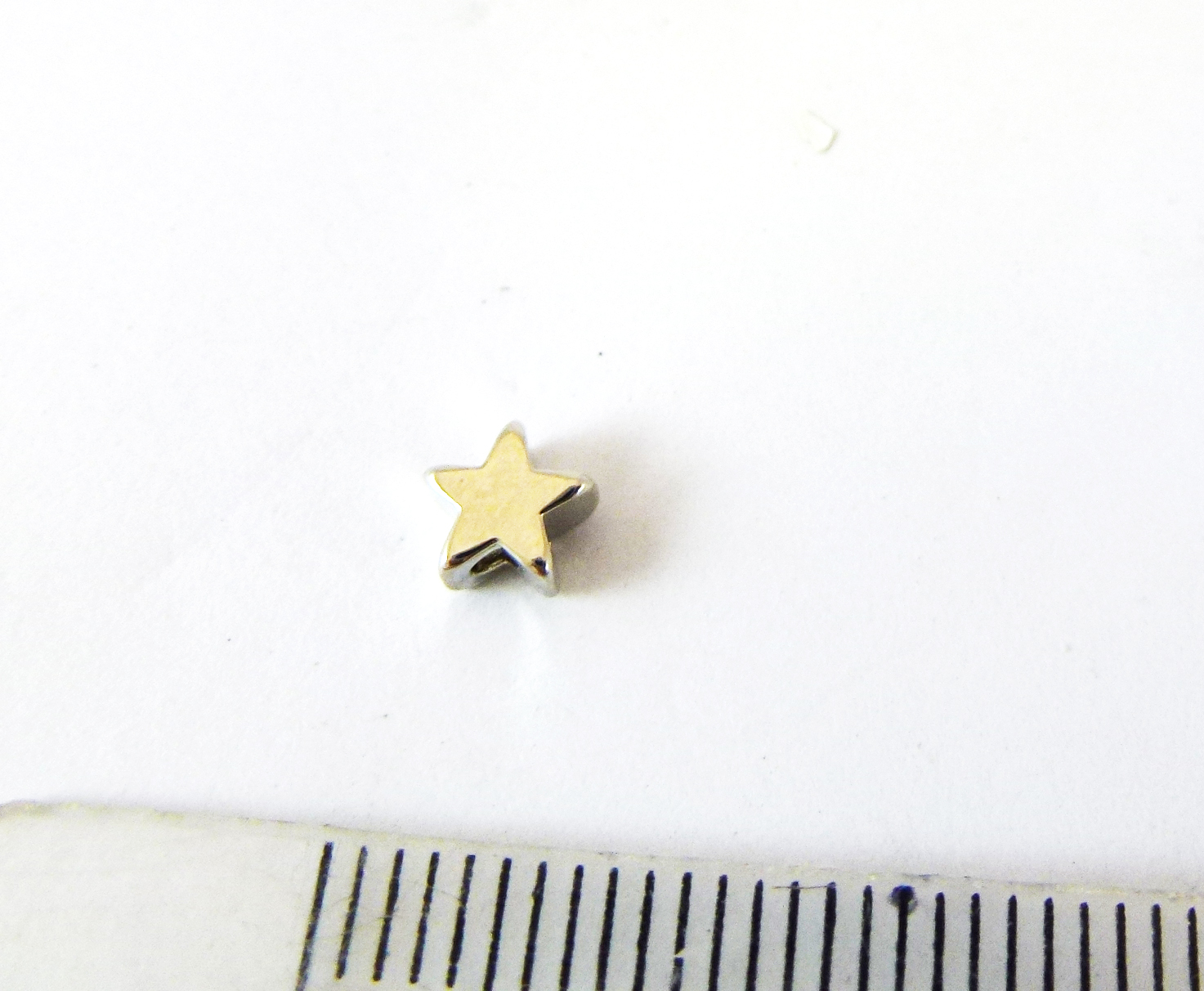 5mm銅鍍白K橫洞星星