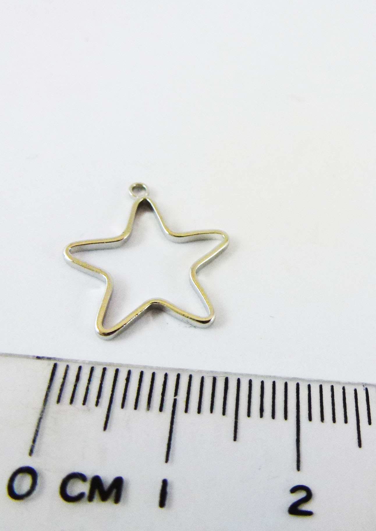 15MM銅鍍正白K單孔五角星