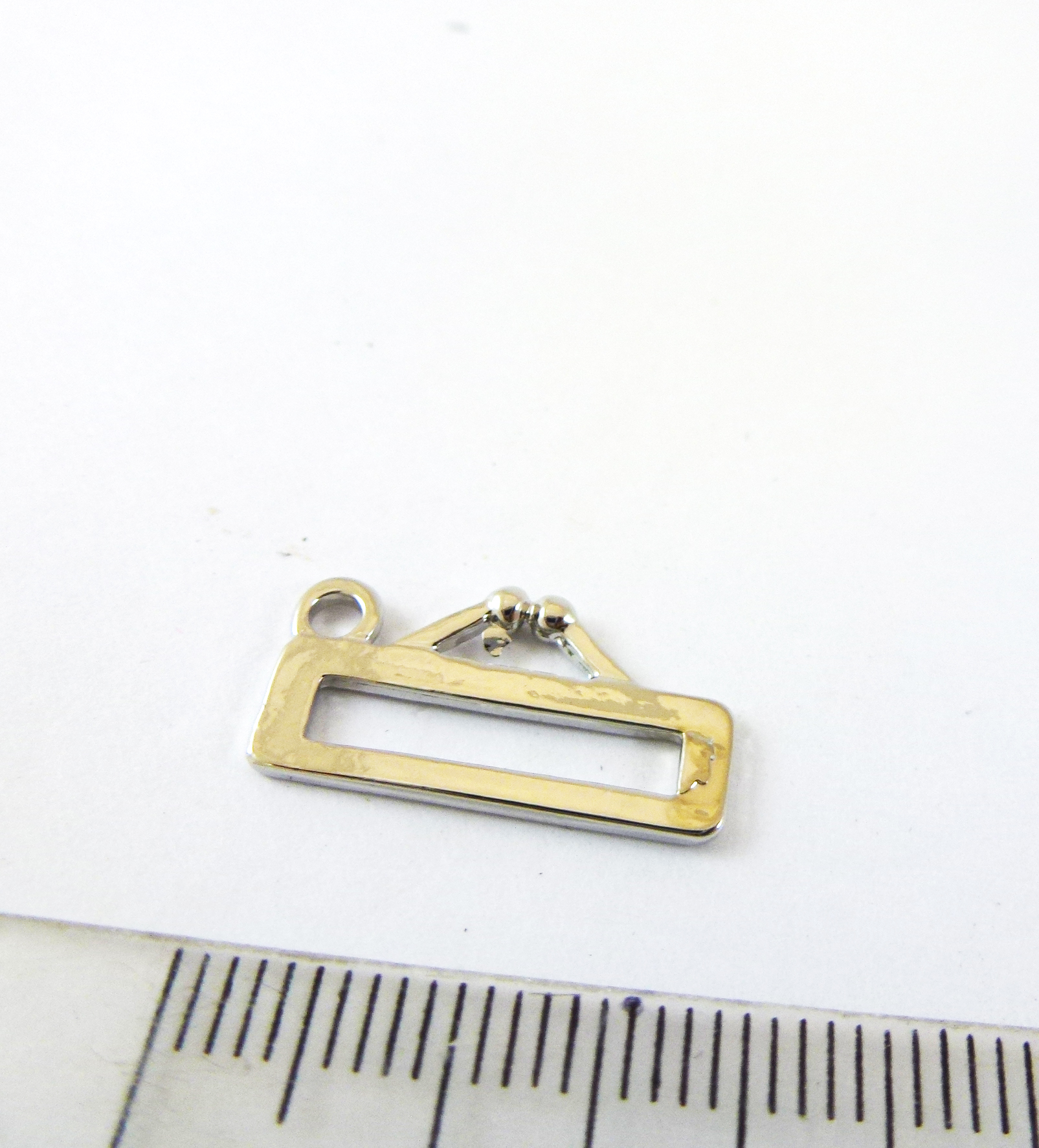 合金鍍白K三角口金織帶掛鉤(DB珠十一排)