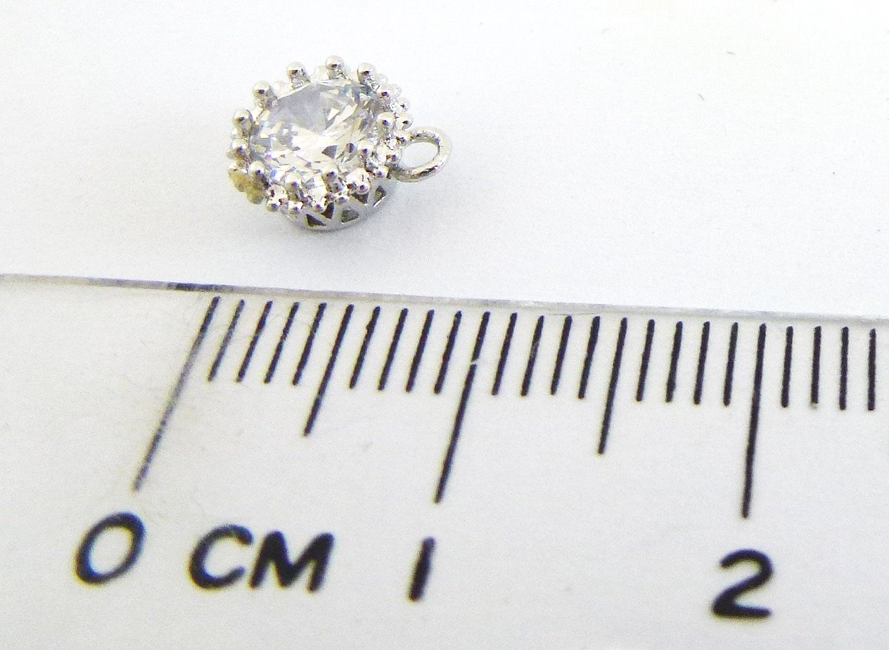 銅鍍正白K色單孔皇冠形底座單鑽