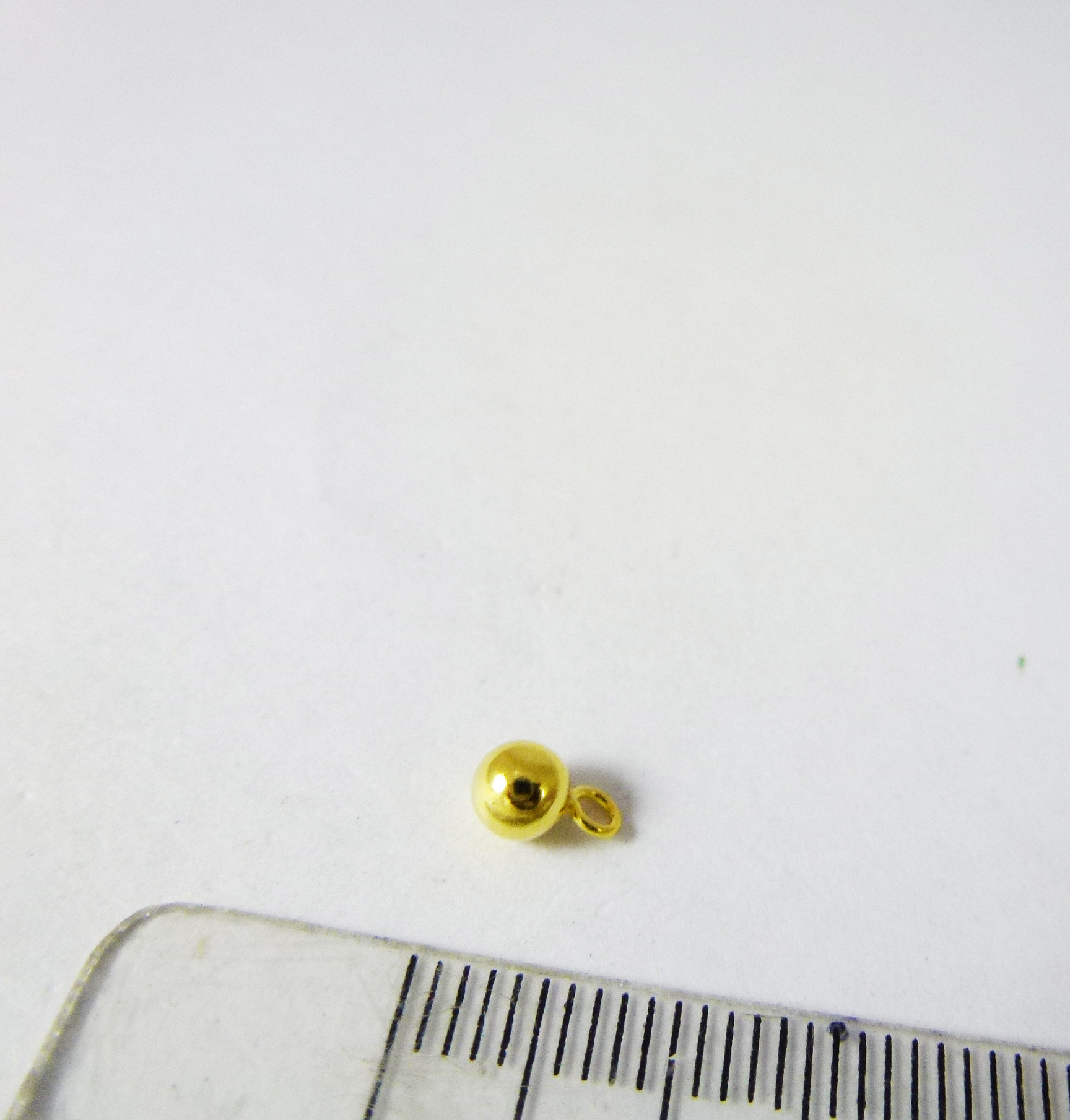 4MM純銀鍍金色圓珠吊墜
