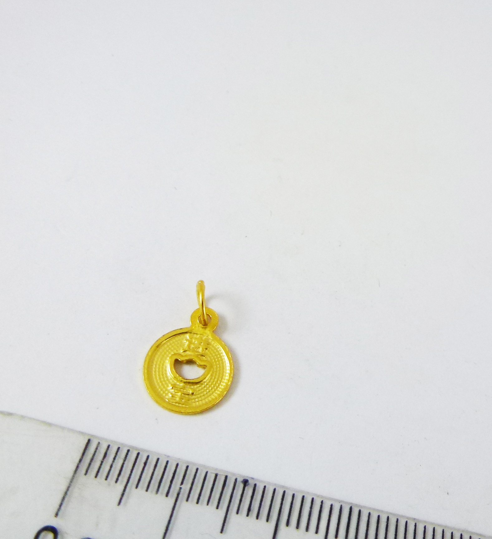 9mm純銀鍍金招財進寶錢幣