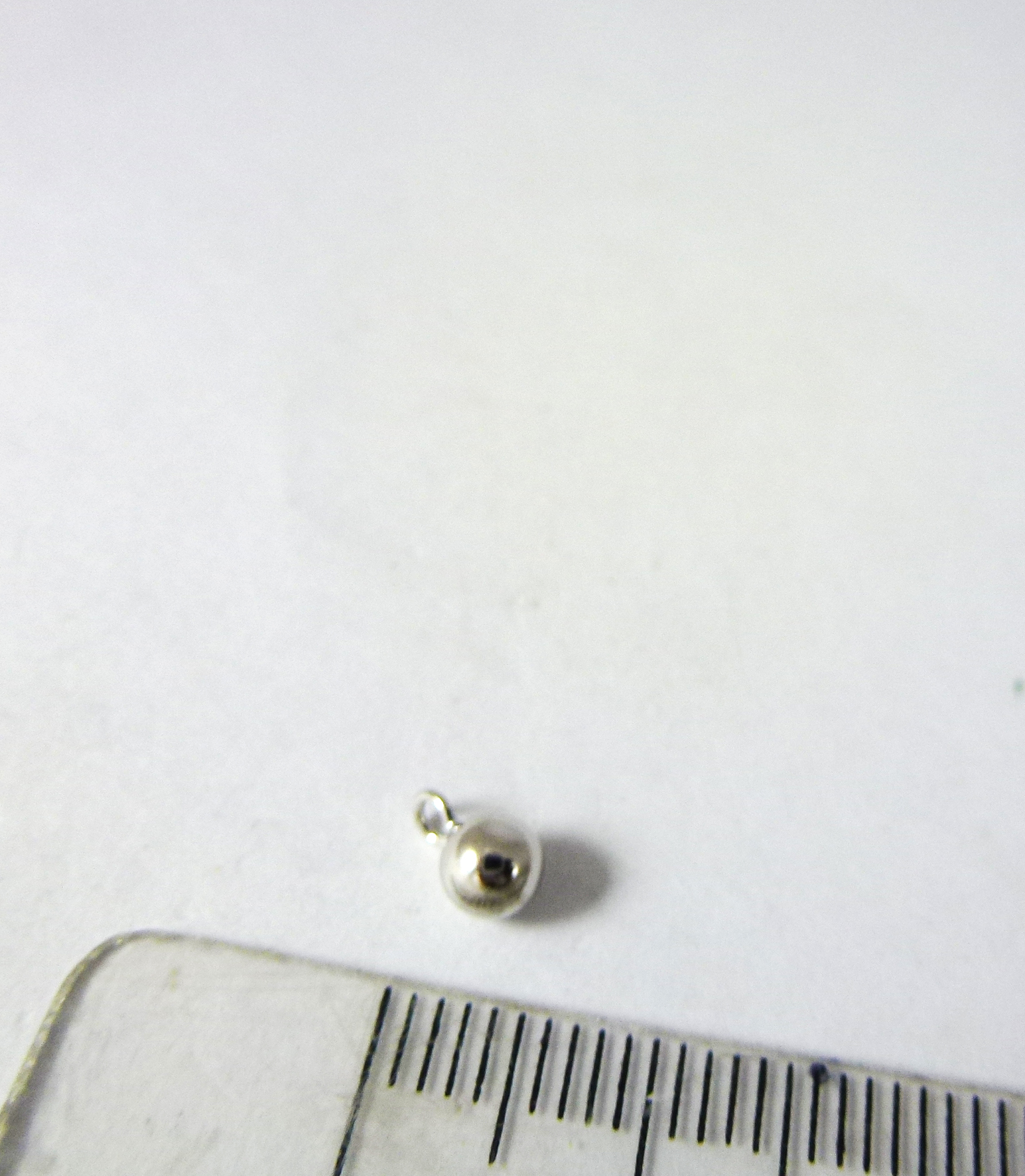 4MM純銀鍍白K圓珠吊墜