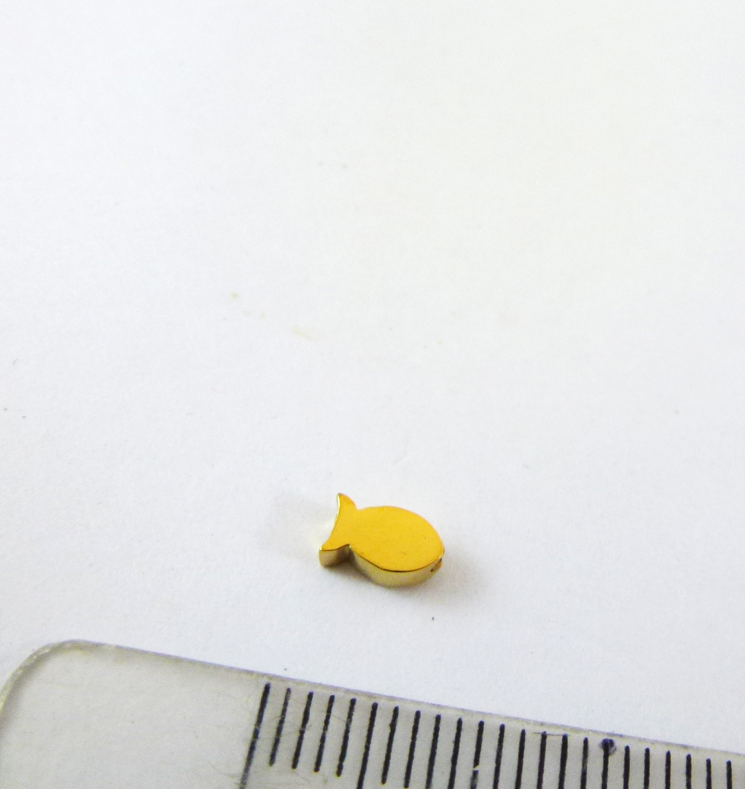 6mm不銹鋼鍍金橫洞鑲眼魚