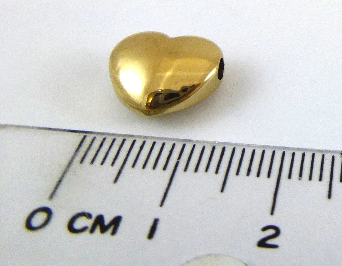 不銹鋼鍍金色橫洞桃心