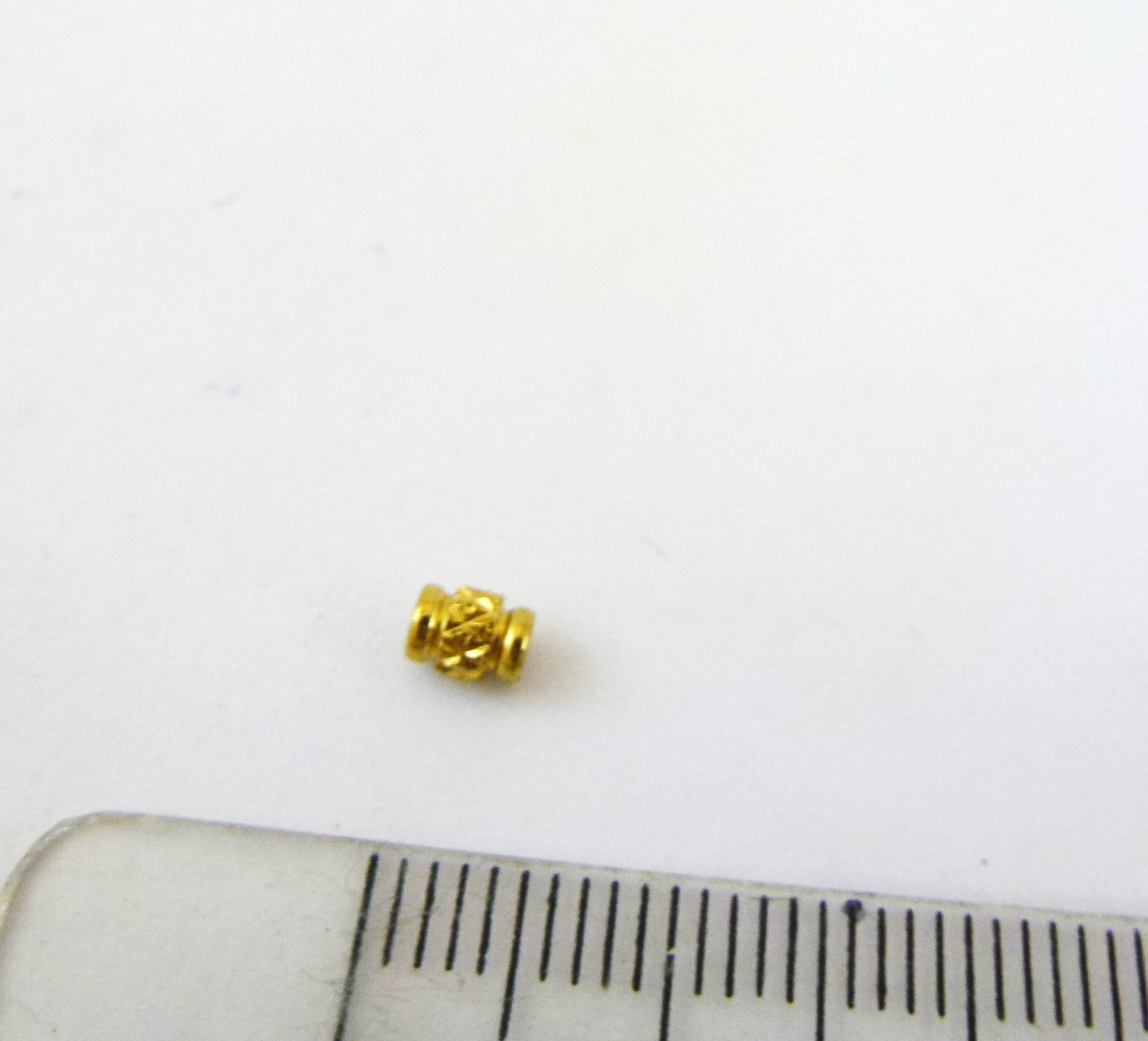 3x4mm不銹鋼鍍金色雕刻鼓形珠