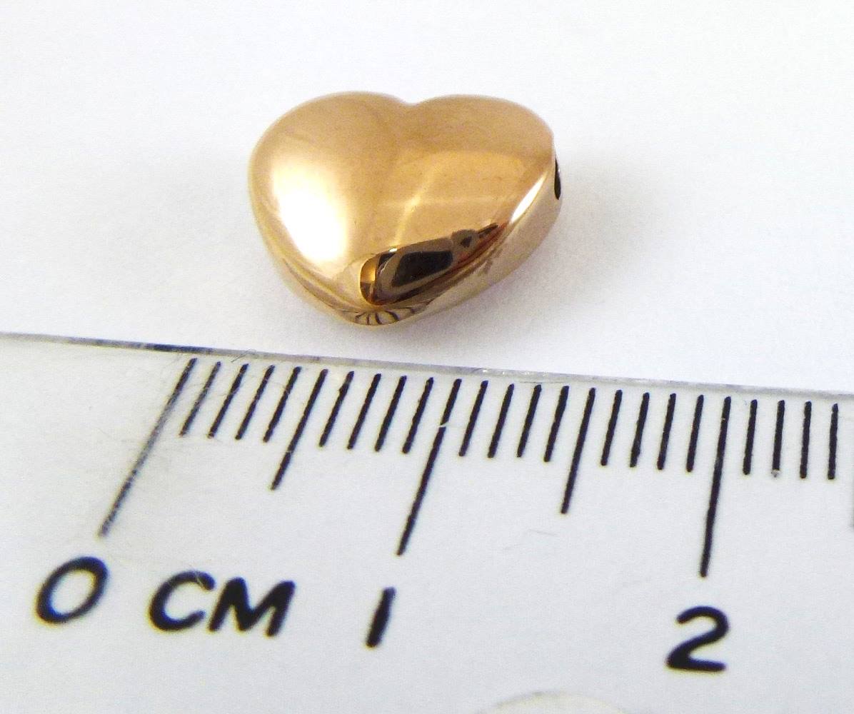 不銹鋼鍍玫瑰金色橫洞桃心