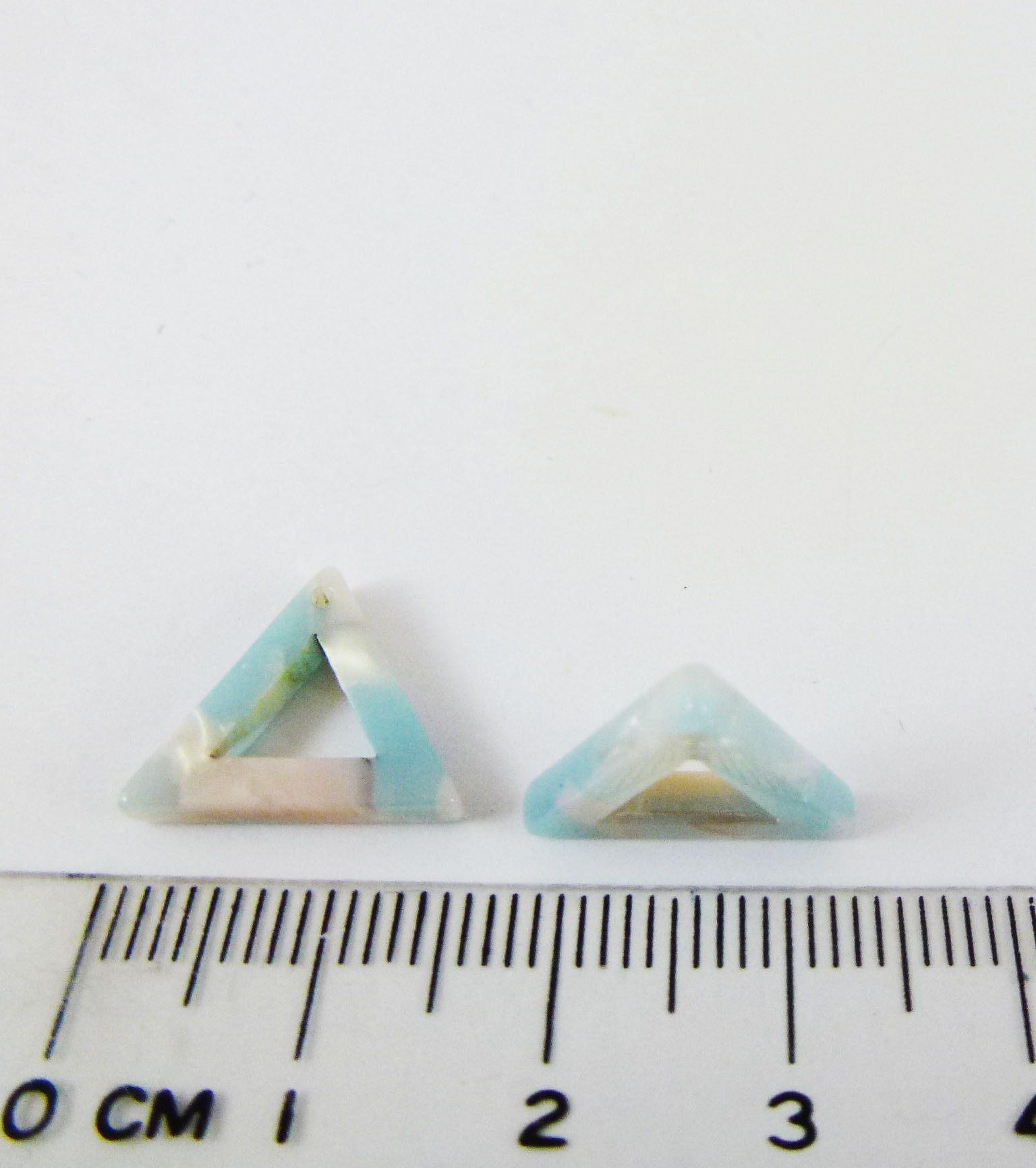 15MM單孔壓克力正三角形-大理石藍