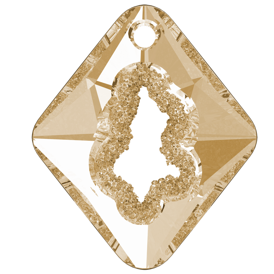 36MM生長水晶菱形-影子金