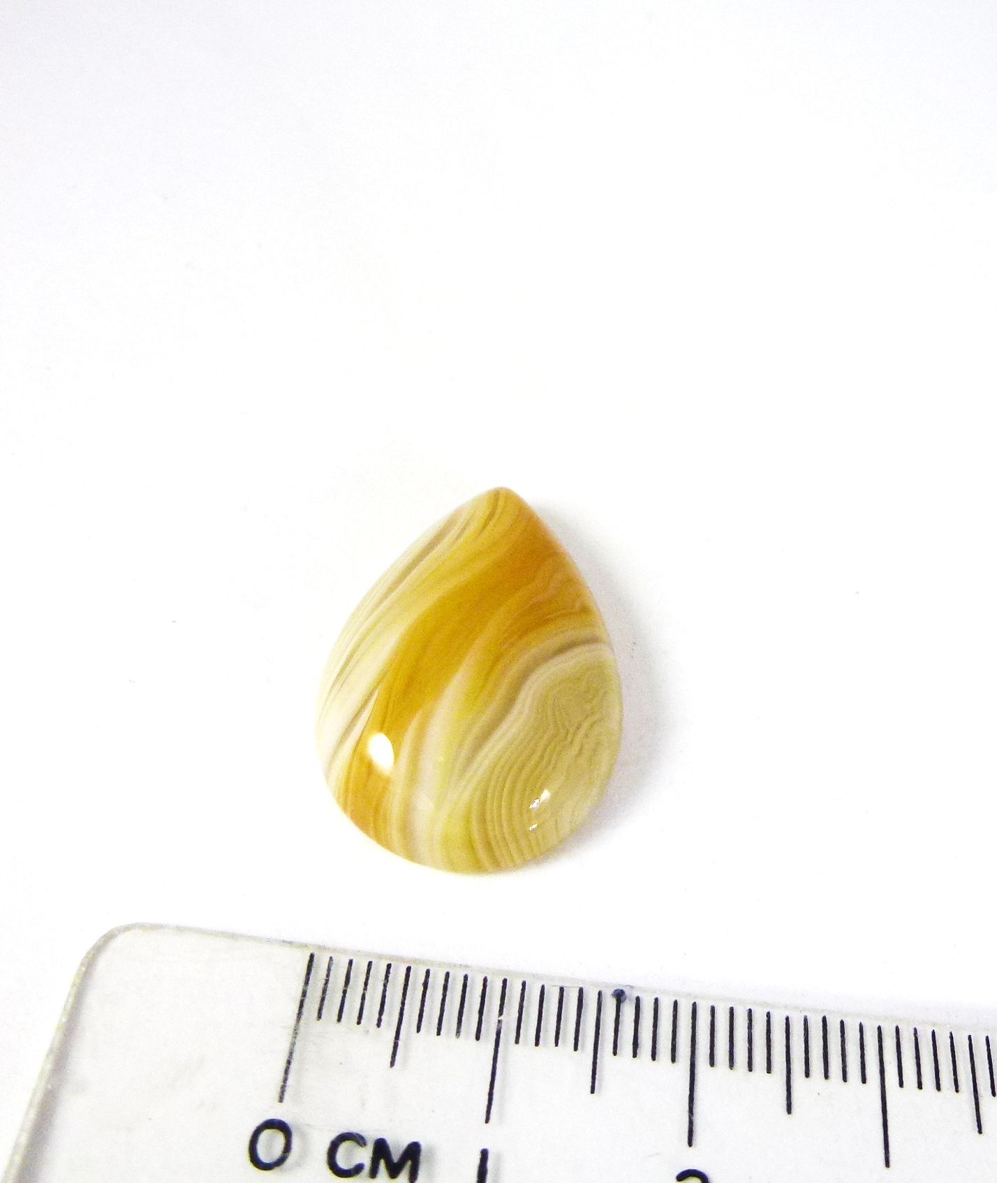 25mm平底水滴形天然石淺土黃