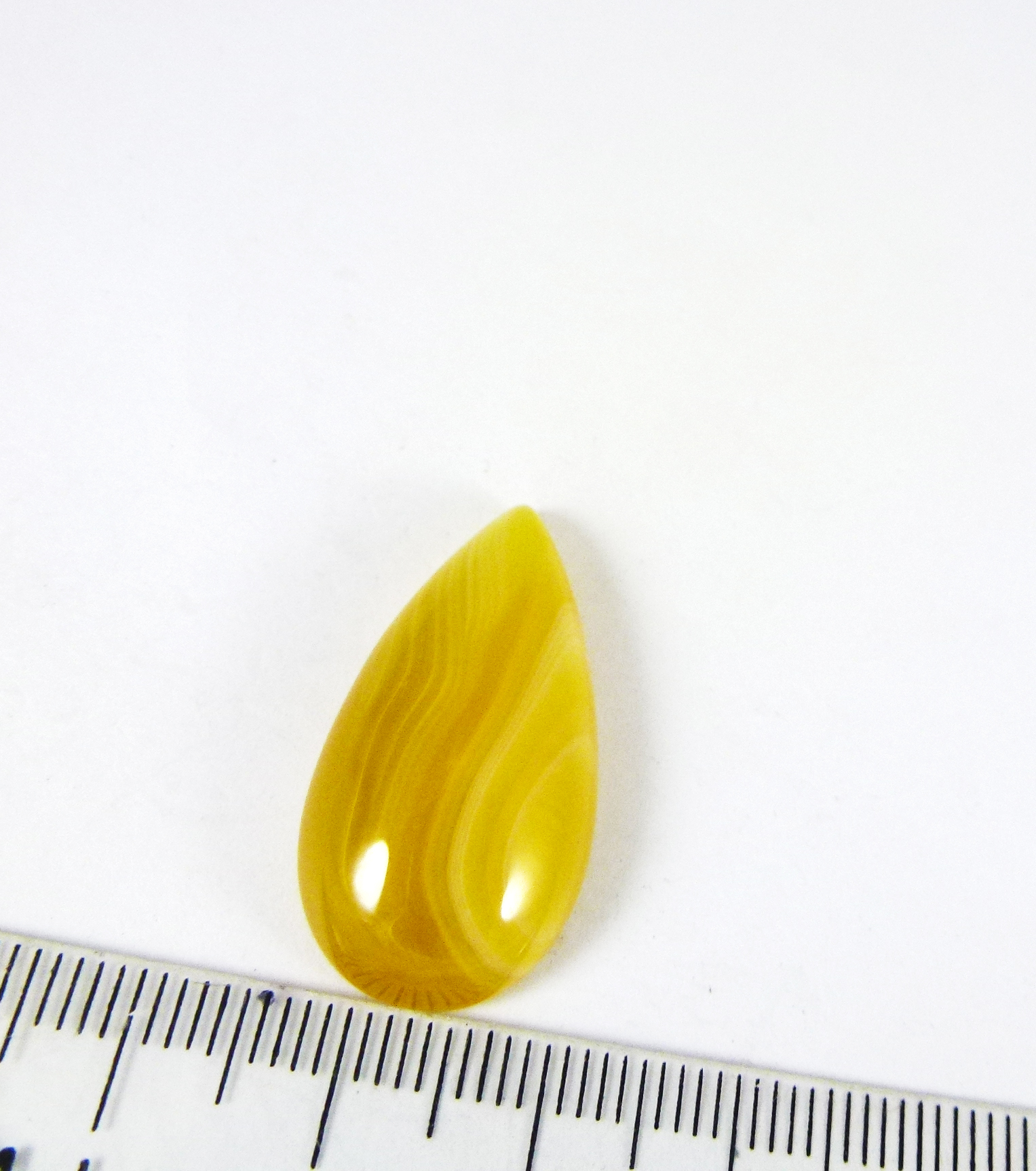 28mm平底水滴形天然石淺土黃