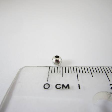 4mm純銀鍍正白K圓珠