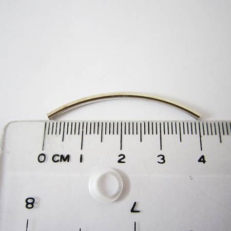 2x40mm純銀鍍正白K彎管