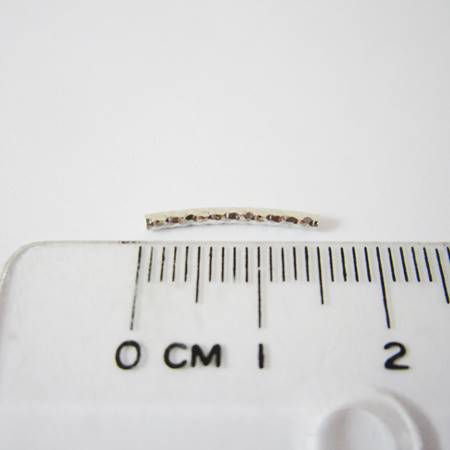 1.5x15mm純銀鍍正白K雲狀紋彎管