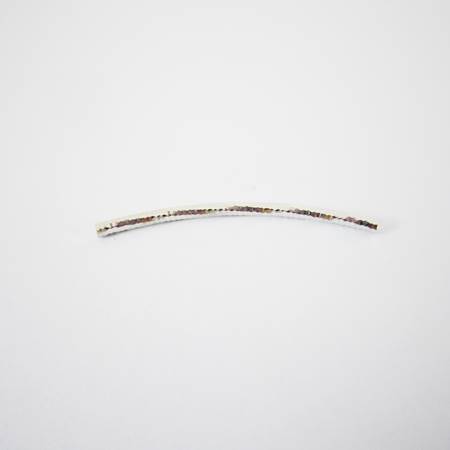 1.5x30mm純銀鍍正白K雲狀紋彎管