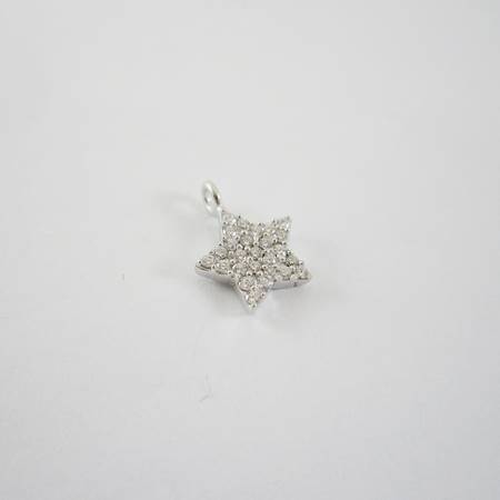 8mm純銀鍍正白K色單孔星星鑲鑽
