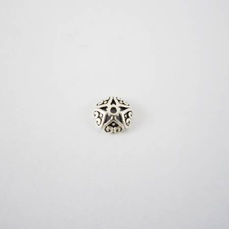 6mm純銀五心花帽