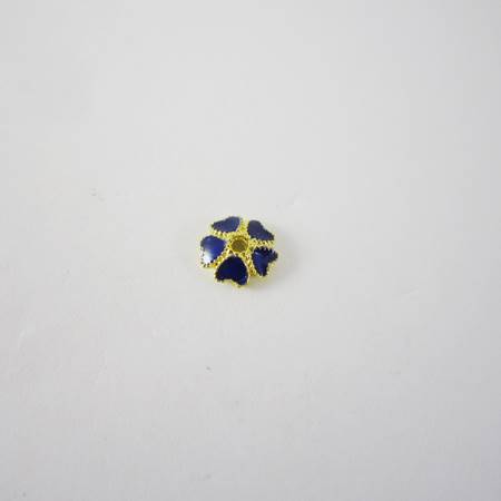 6mm純銀鍍金色五心琺瑯花帽
