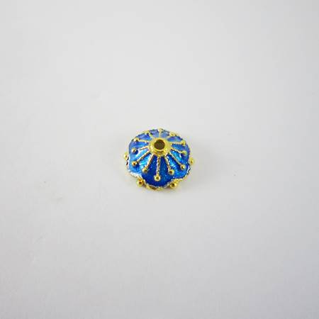 10mm純銀鍍金色花形琺瑯花帽