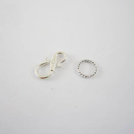 14mm純銀鍍正白K S鉤扣頭