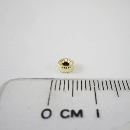 4mm包14K金中洞圓形刻紋