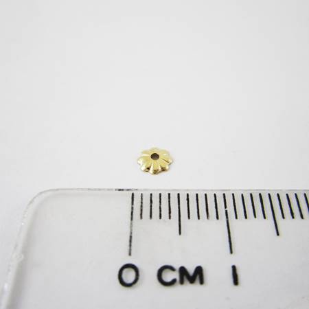 4mm包14K金八辦花花帽