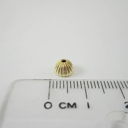 6mm包14K金條紋半圓花帽