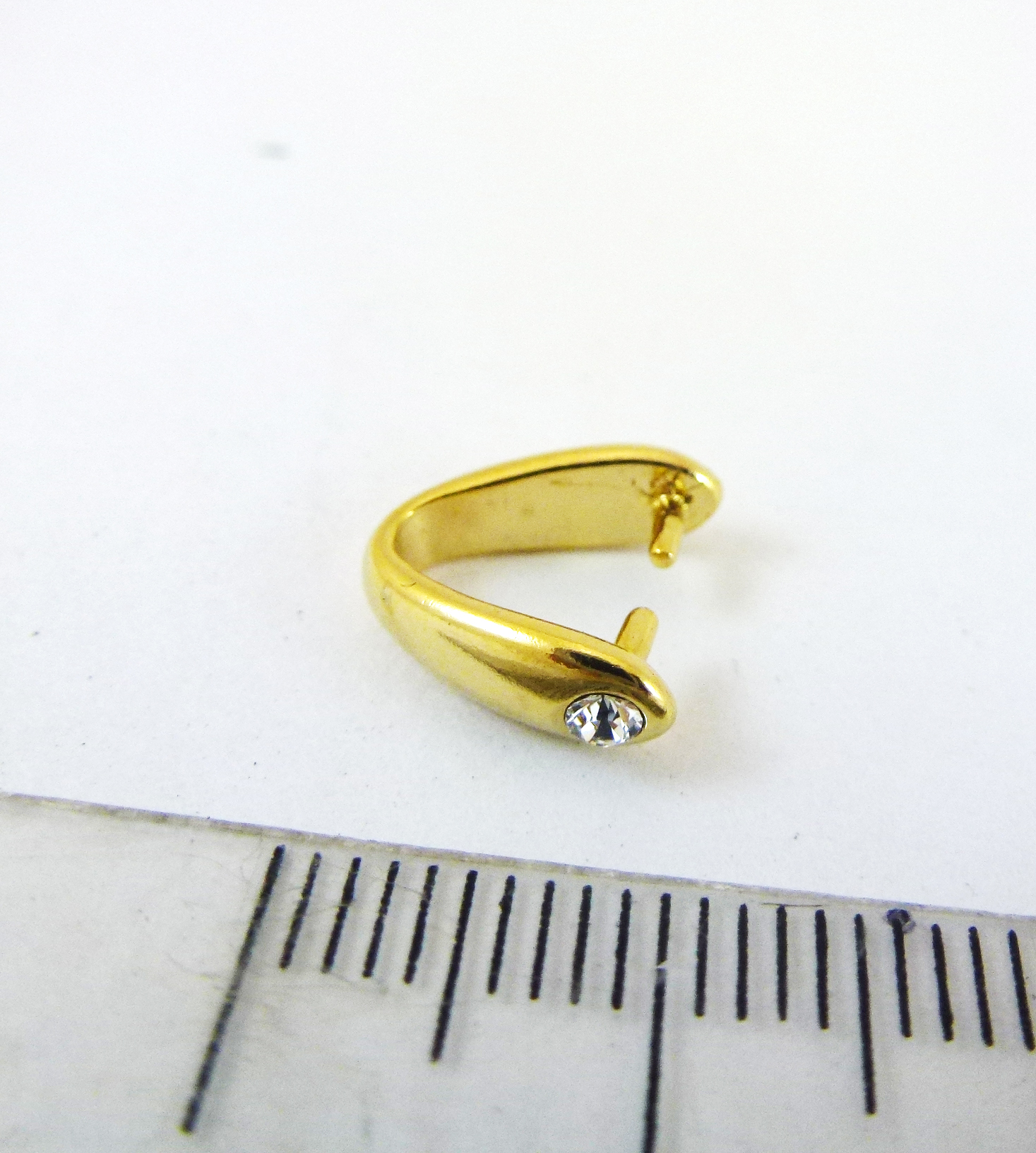 10MM銅鍍金色水滴鑲鑽夾頭