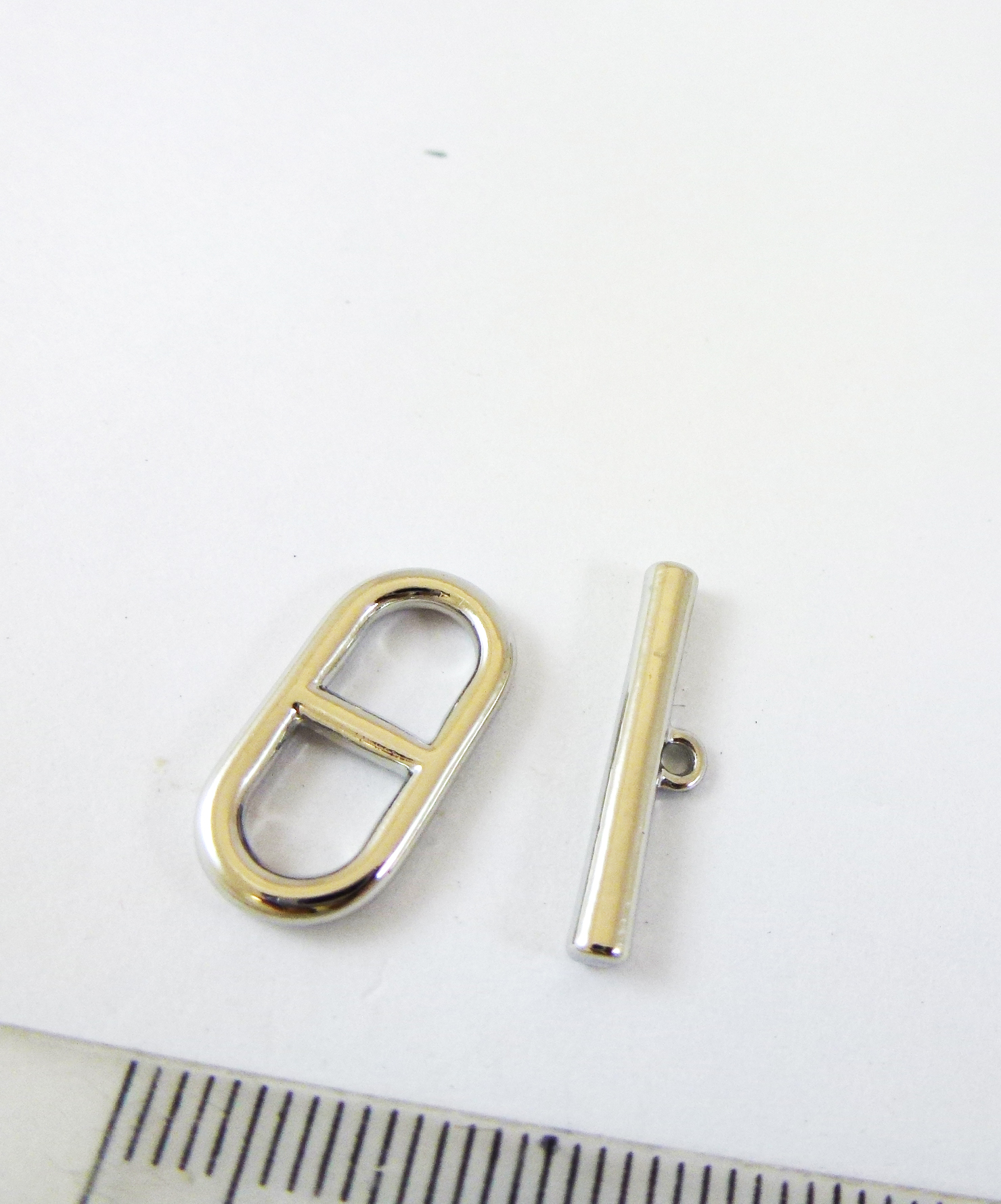 18mm合金鍍白K橢圓日字棍扣