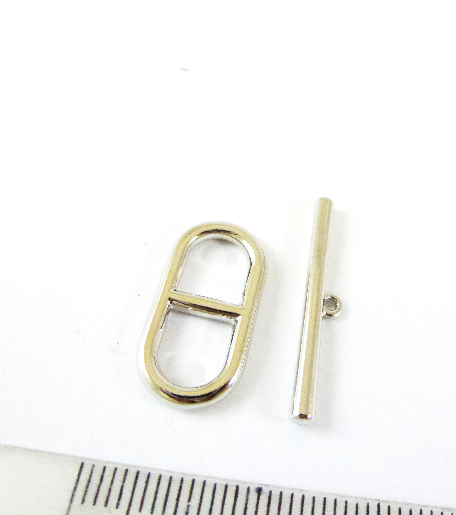 22mm合金鍍白K橢圓日字棍扣