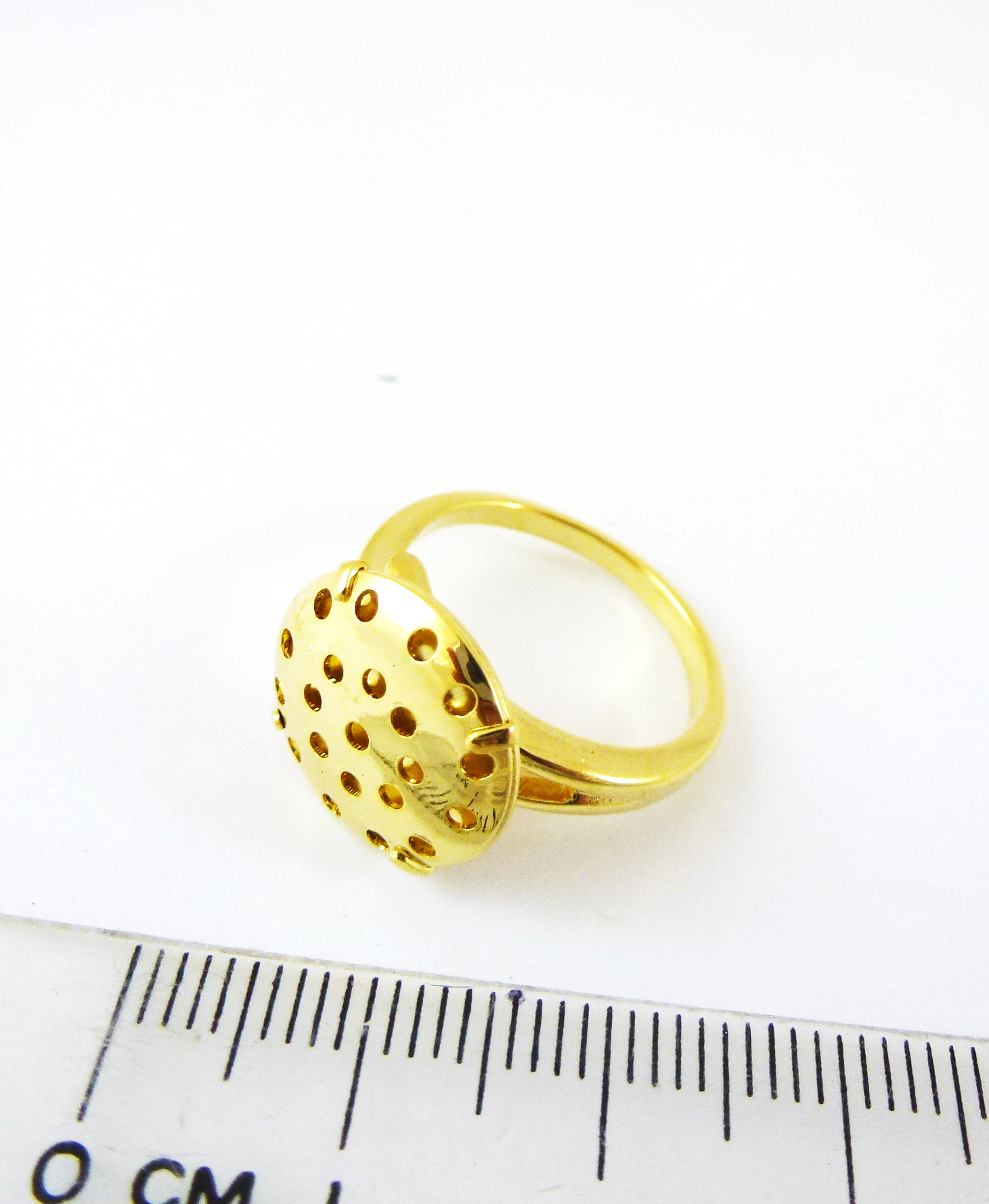 14mm銅鍍金色21孔網盤戒指環