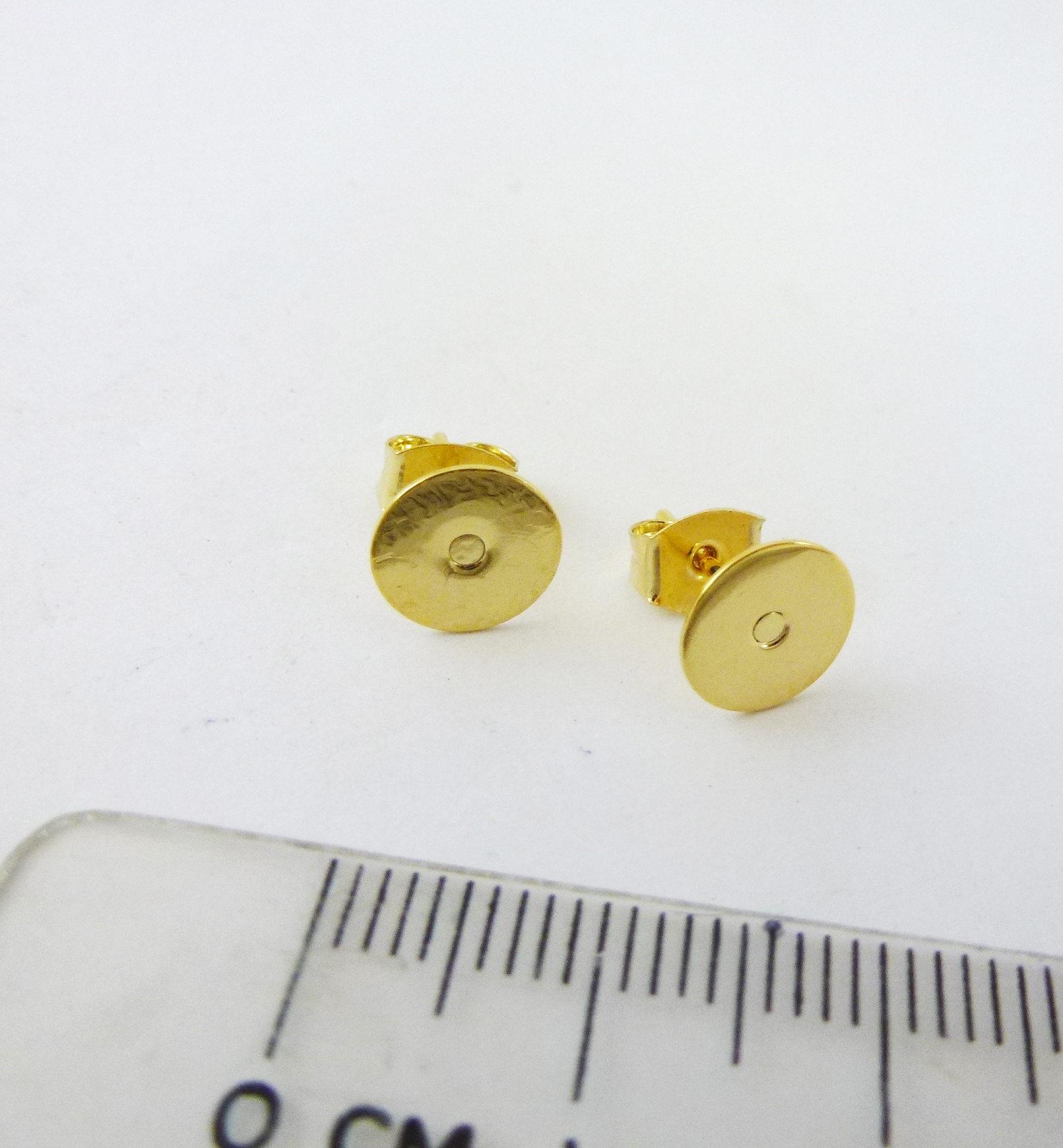 8MM銅鍍金色圓平盤耳針