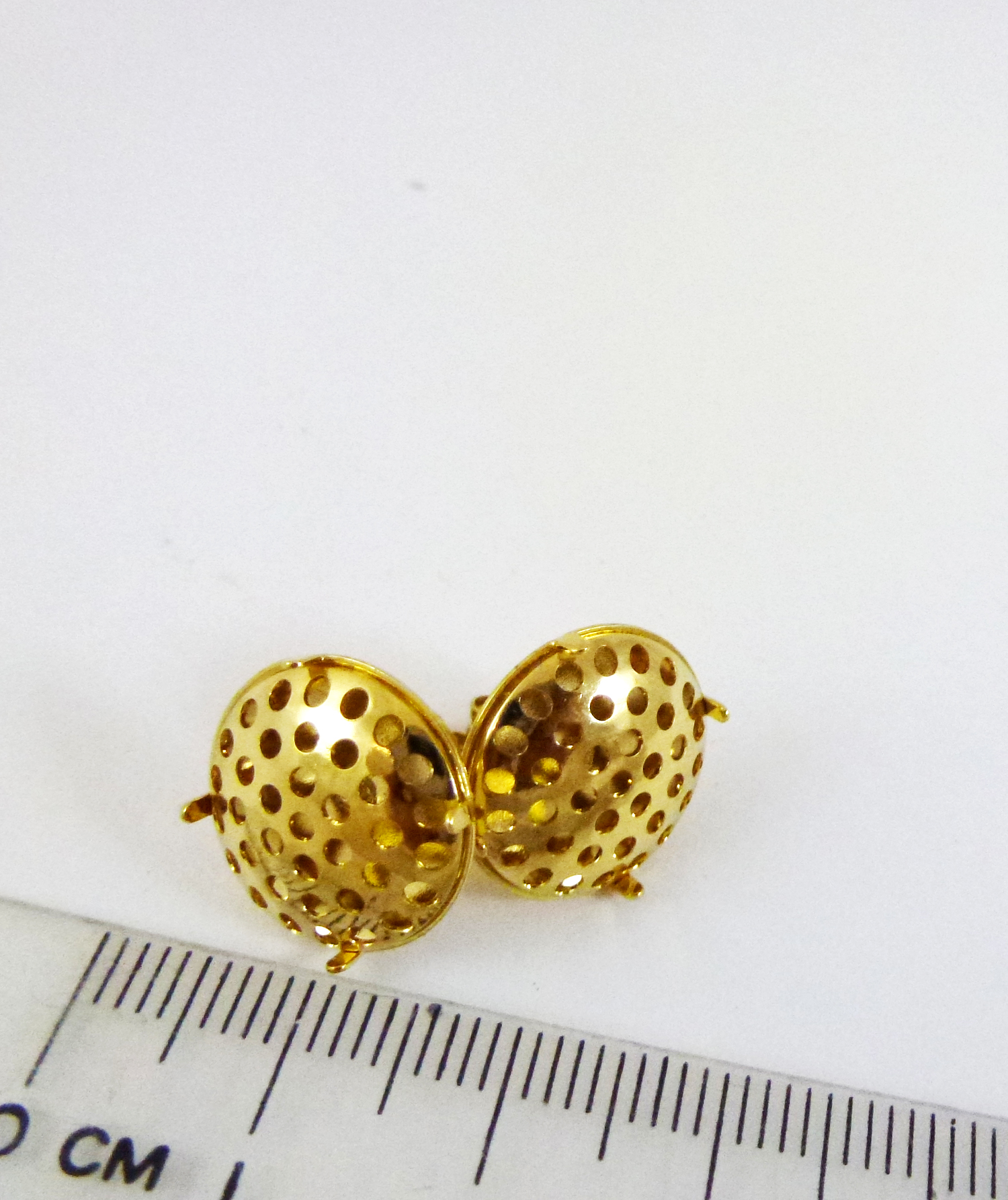 14mm銅鍍金色網盤不銹鋼耳針