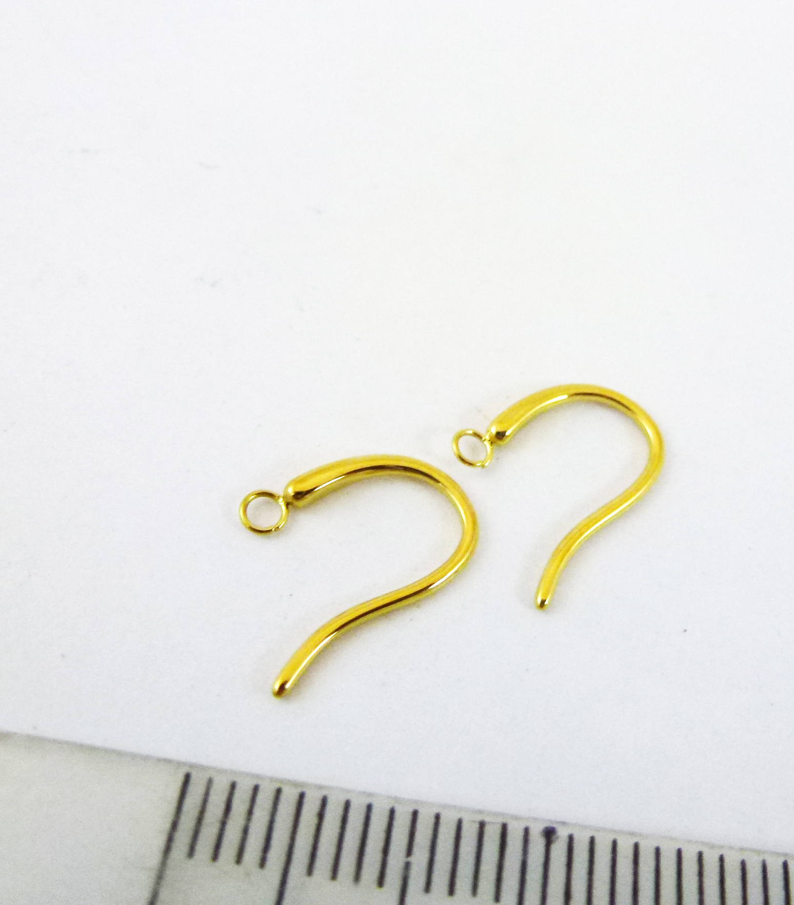 不鏽鋼鍍金扁形耳鉤-10mm