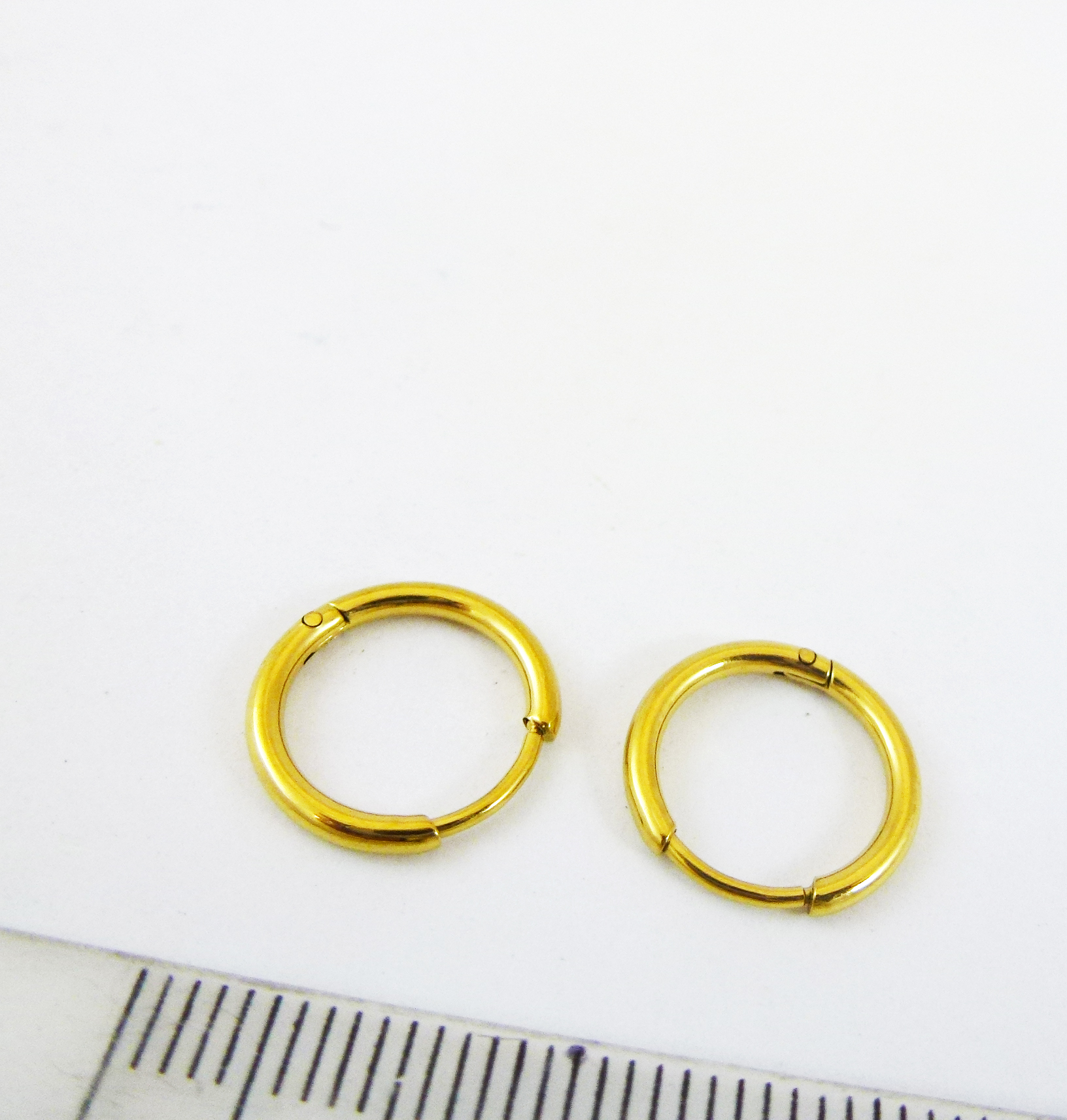 1.6x10mm不銹鋼鍍金中空圓形耳環
