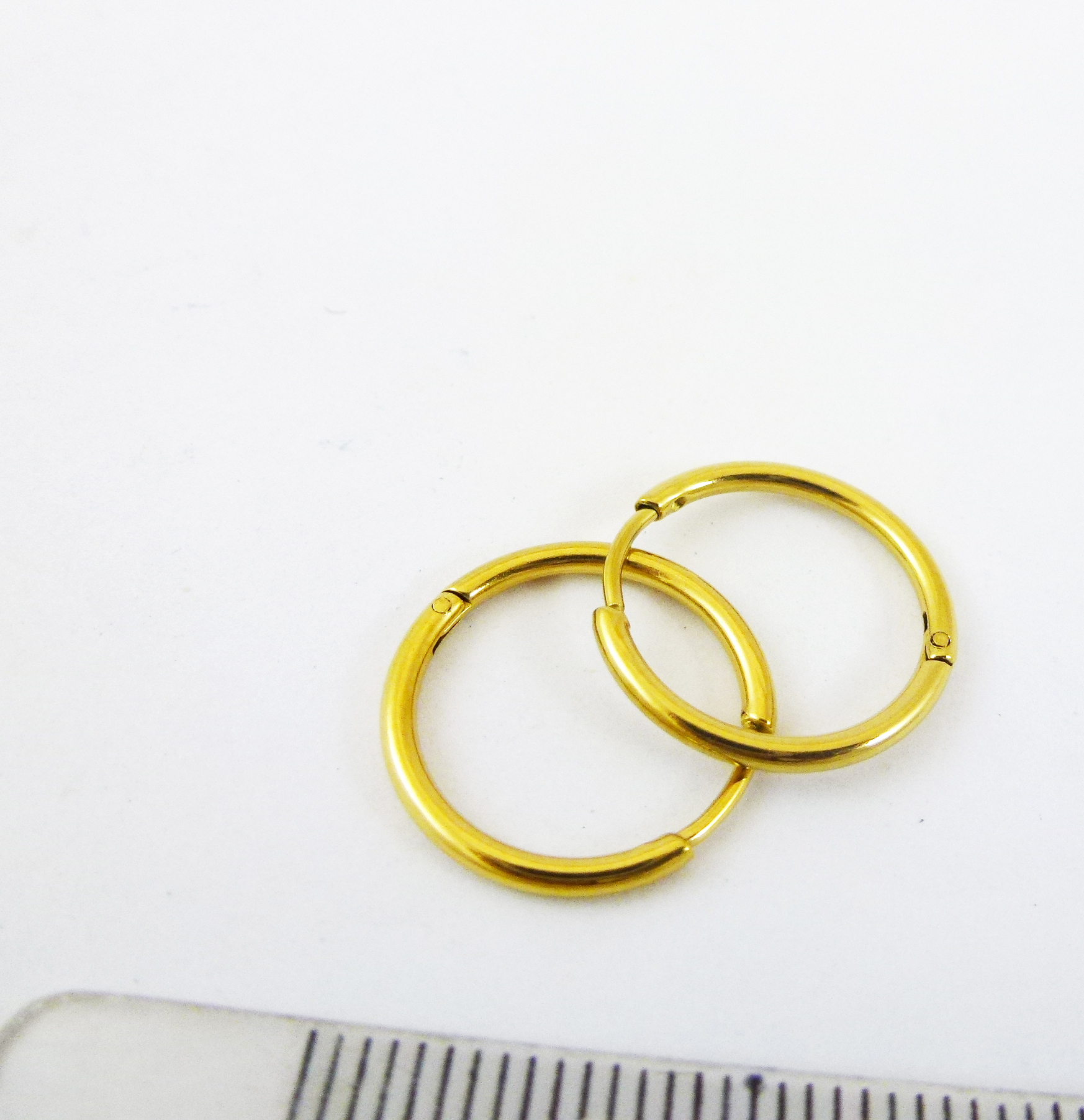 1.6x14mm不銹鋼鍍金中空圓形耳環