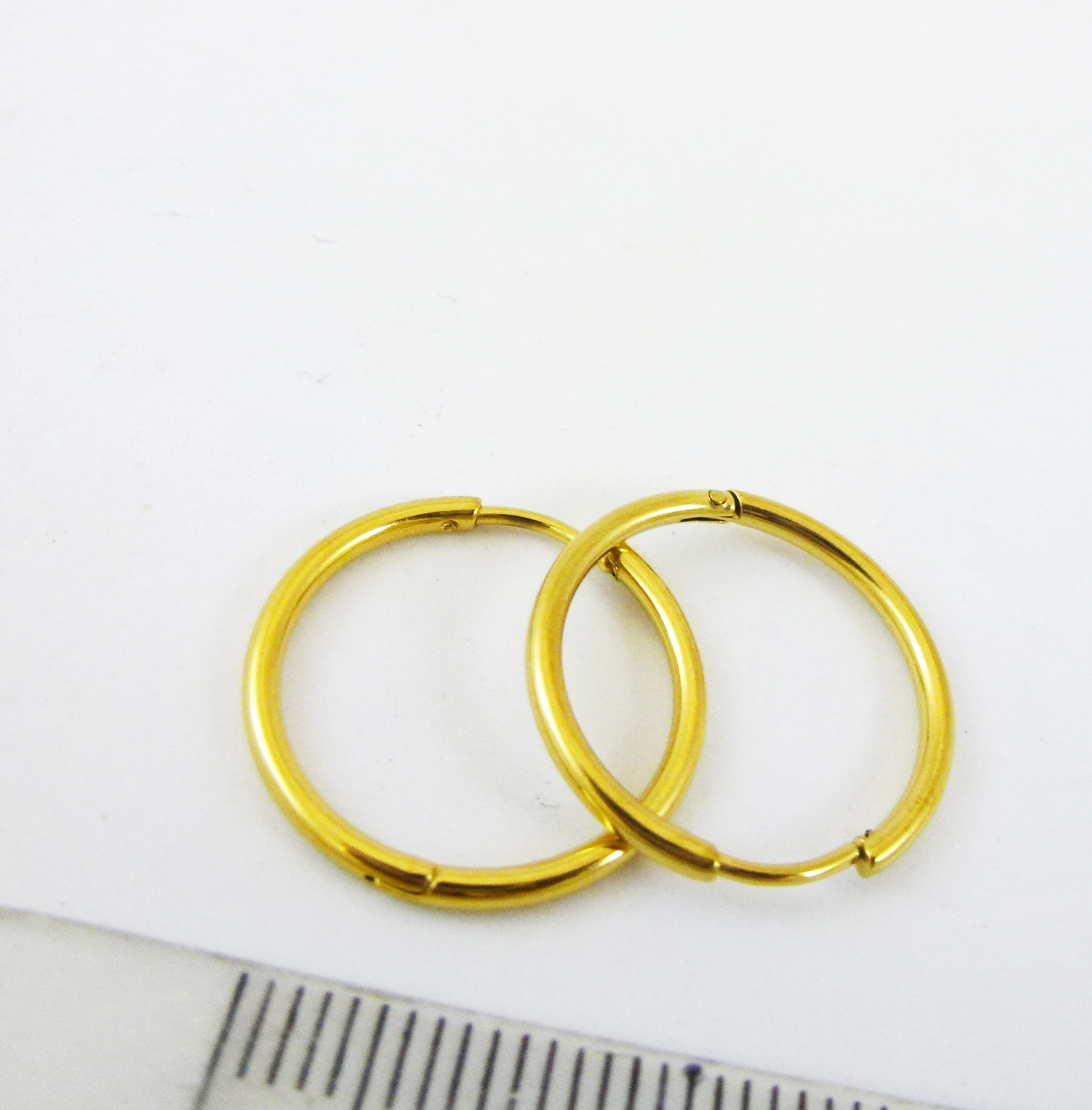1.6x16mm不銹鋼鍍金中空圓形耳環