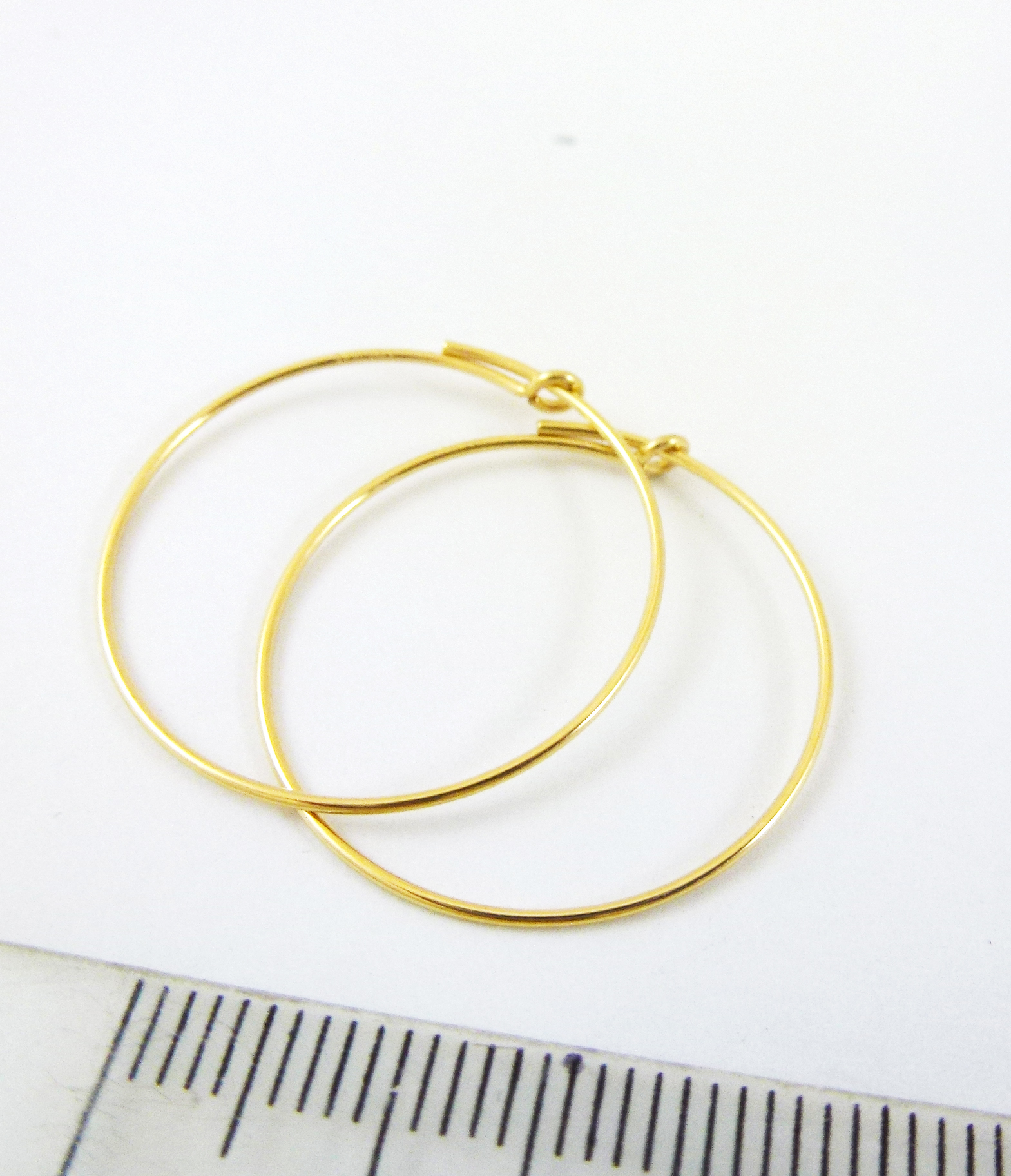 25mm銅包14K金圓形扣式耳環