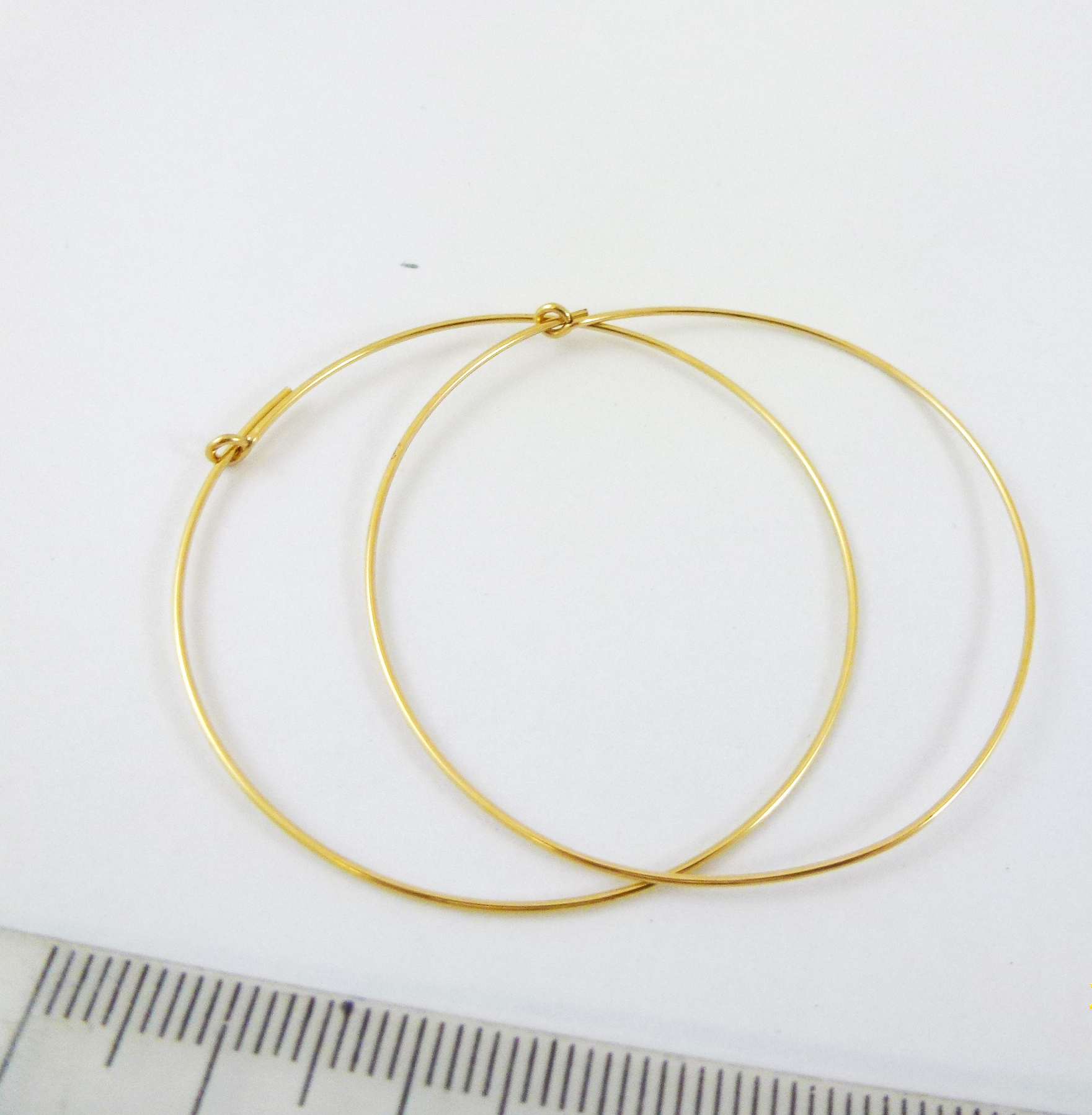 45mm銅包14K金圓形扣式耳環